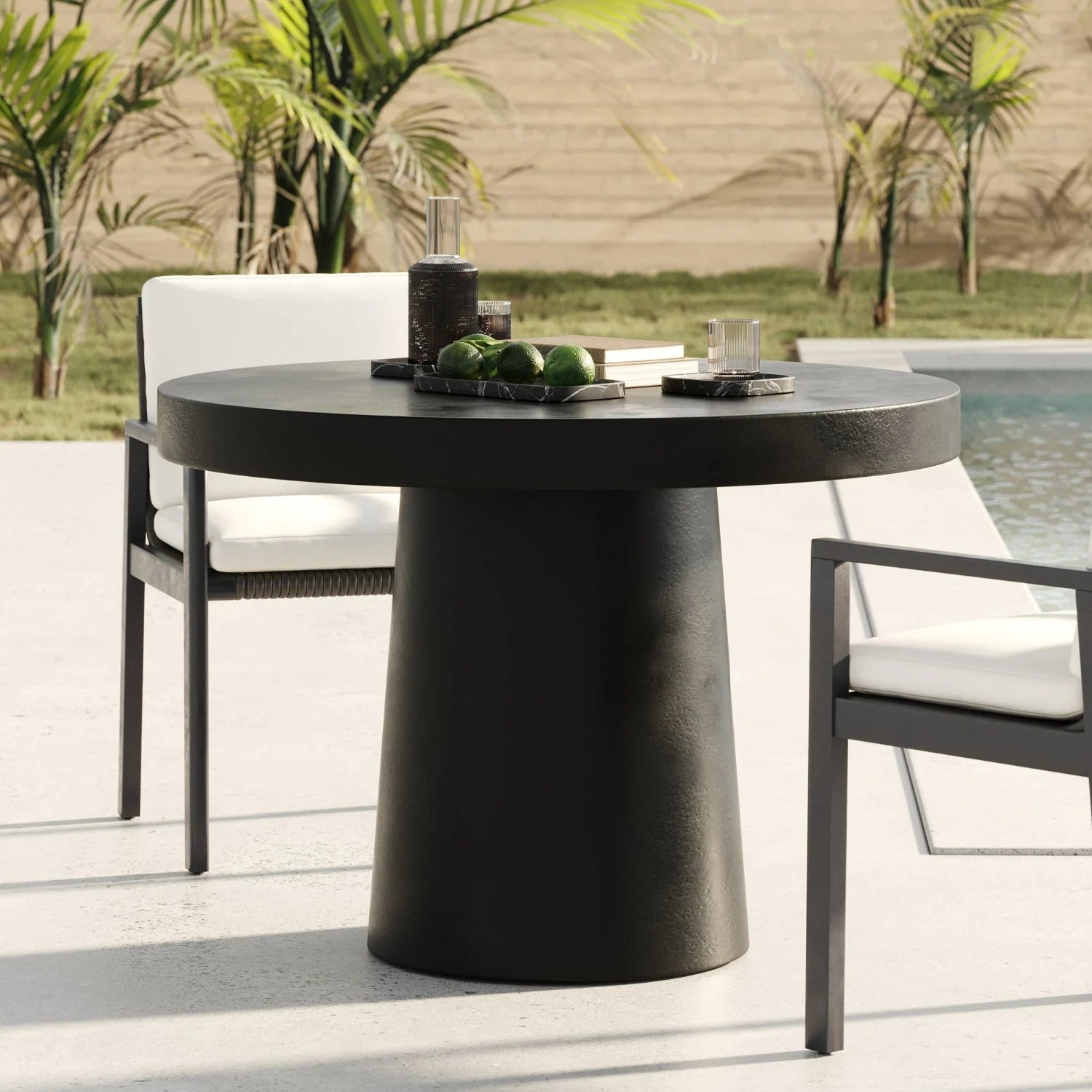 Luxury Concrete Round Dining Table Modern Italian Style for Villa