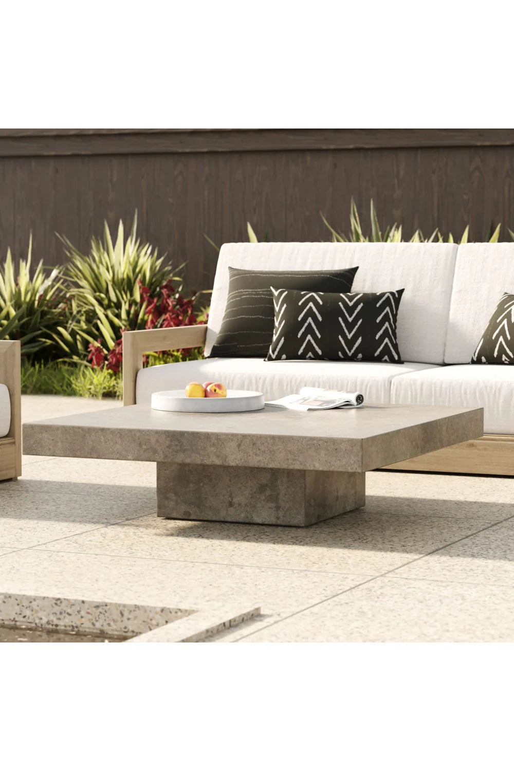Luxury Concrete Square Coffee Table Modern Italian Style for Villa