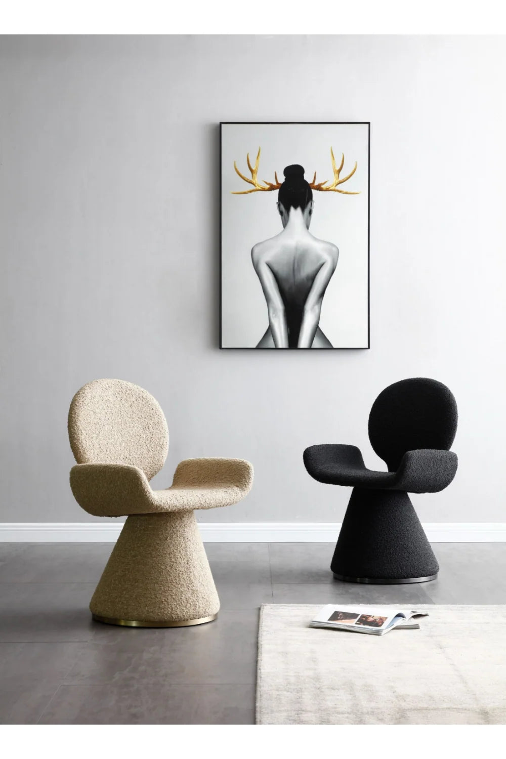 Luxury Conical Base Modern Dining Chair European Style for Villa