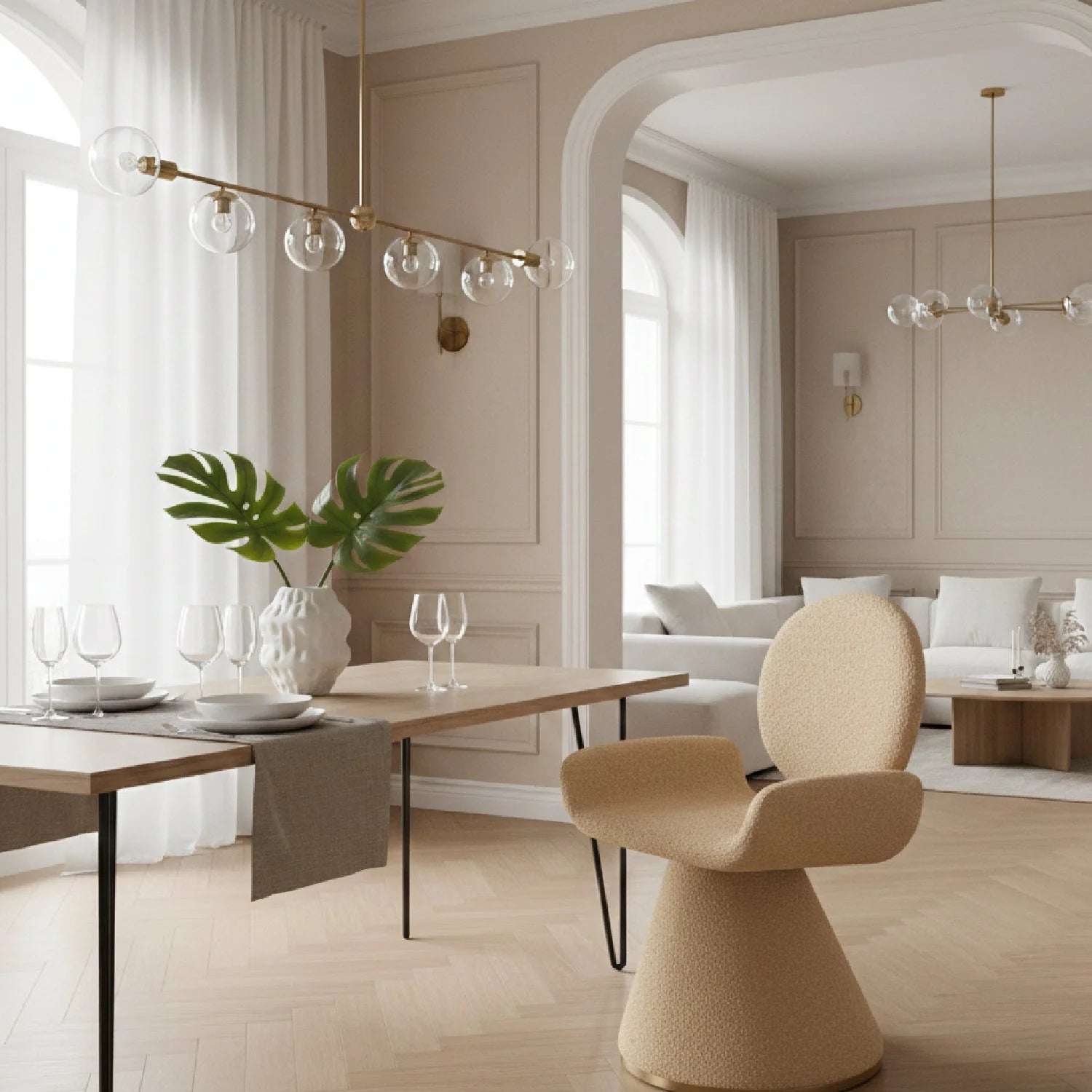 Luxury Conical Base Modern Dining Chair European Style for Villa