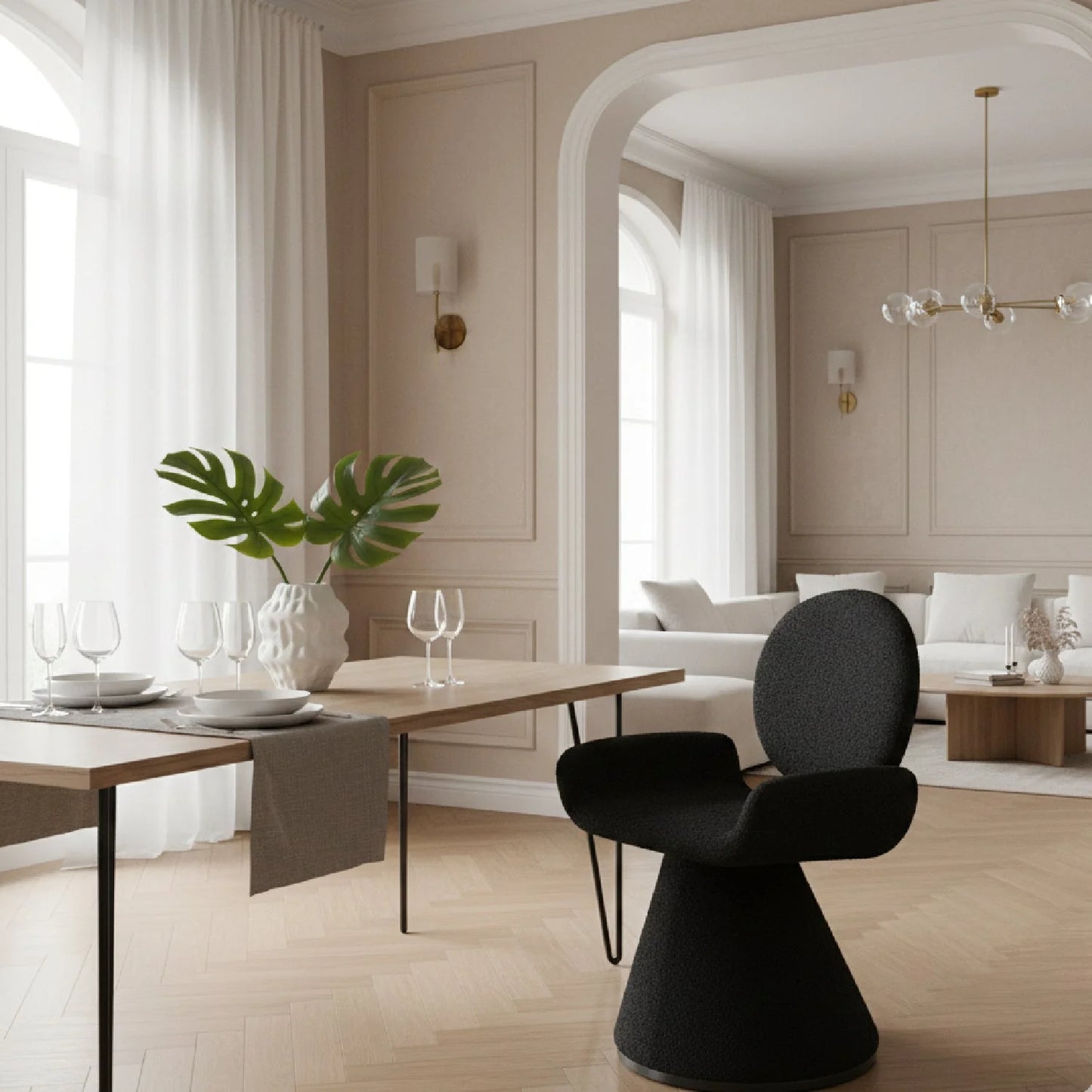 Luxury Conical Base Modern Dining Chair European Style for Villa