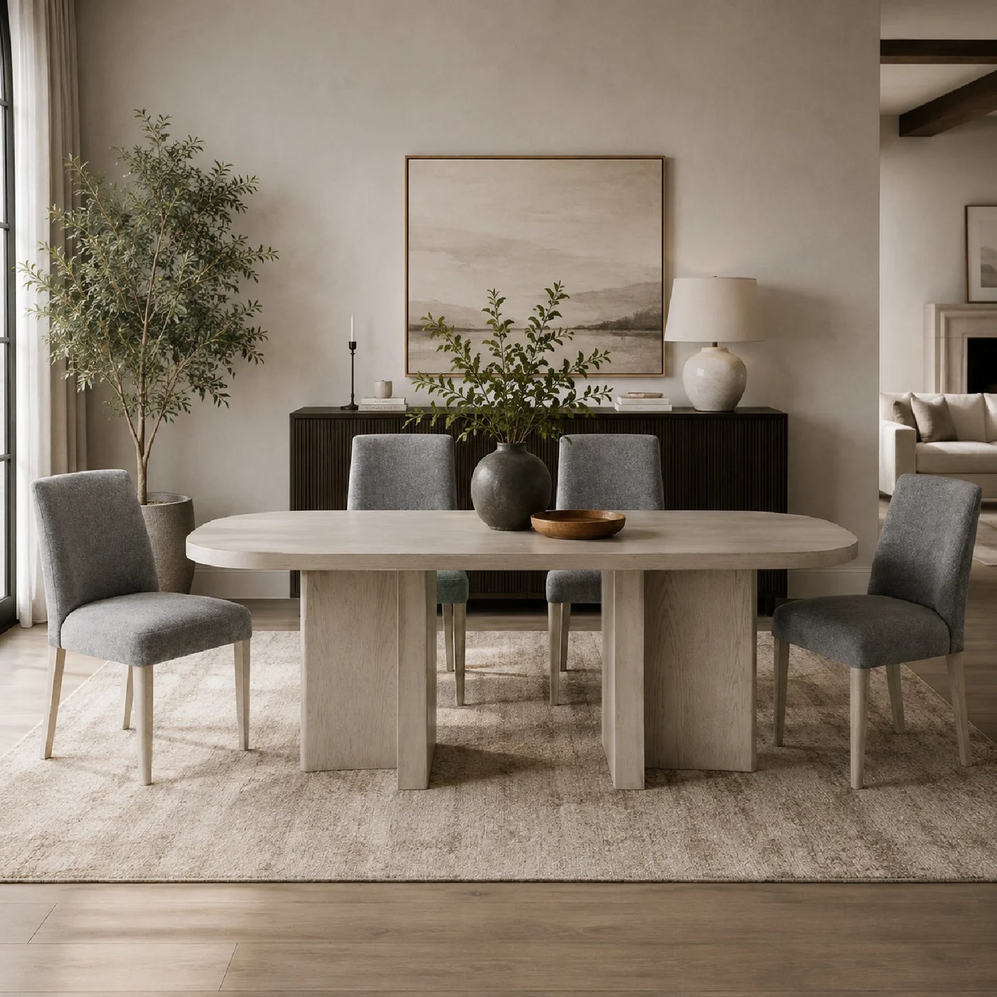 Luxury Contemporary Dining Table Set Modern Italian Style for Villa