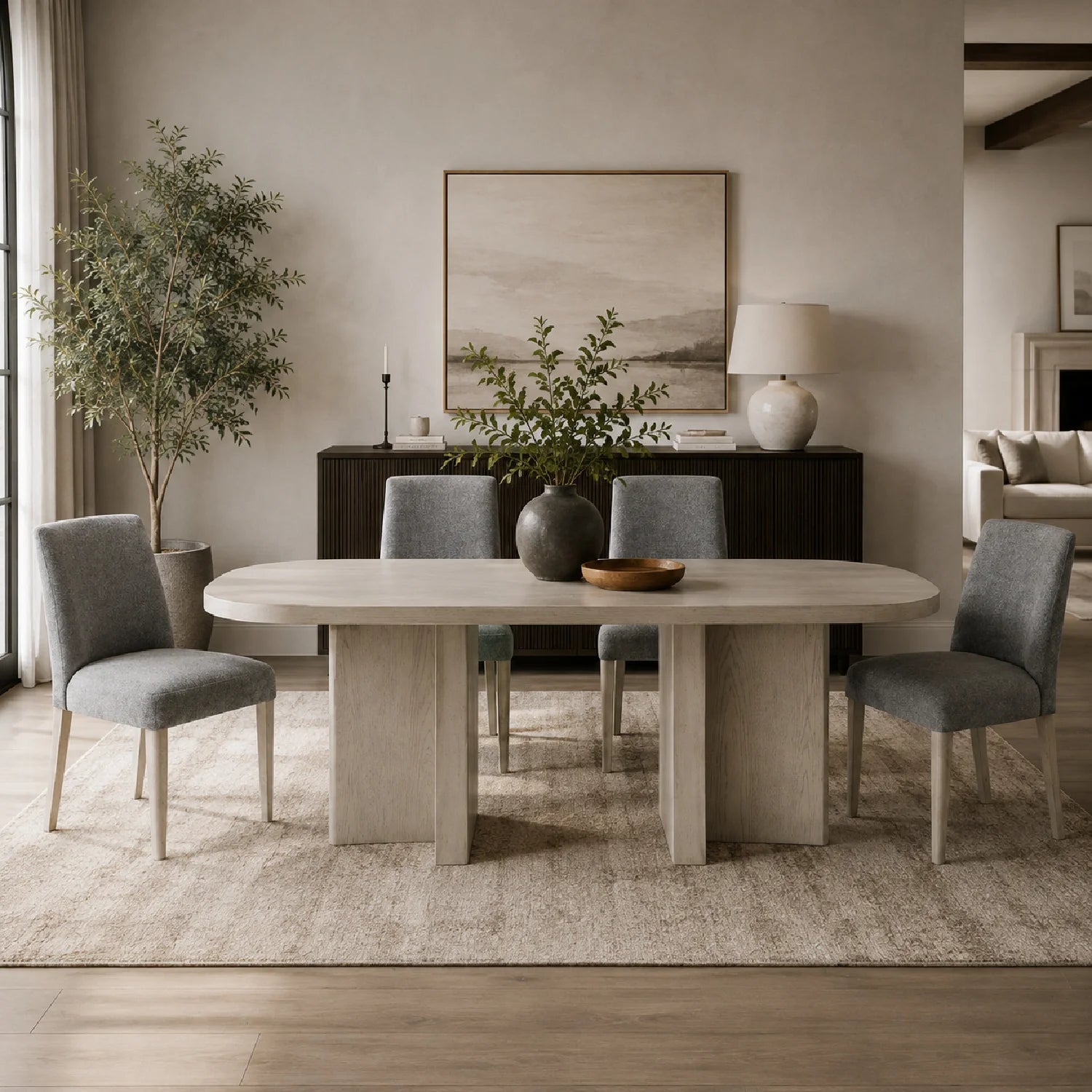 Luxury Contemporary Dining Table Set Modern Italian Style for Villa