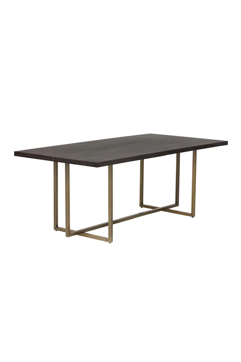 Luxury Contemporary Wood Brass Dining Table Modern Italian Style for Villa