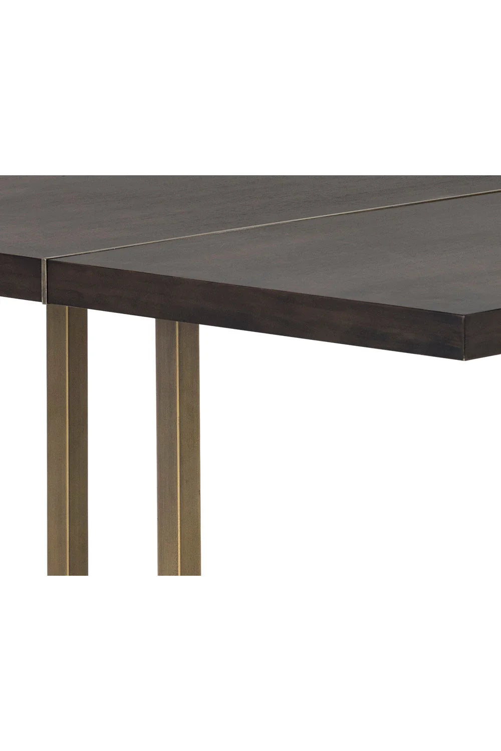 Luxury Contemporary Wood Brass Dining Table Modern Italian Style for Villa