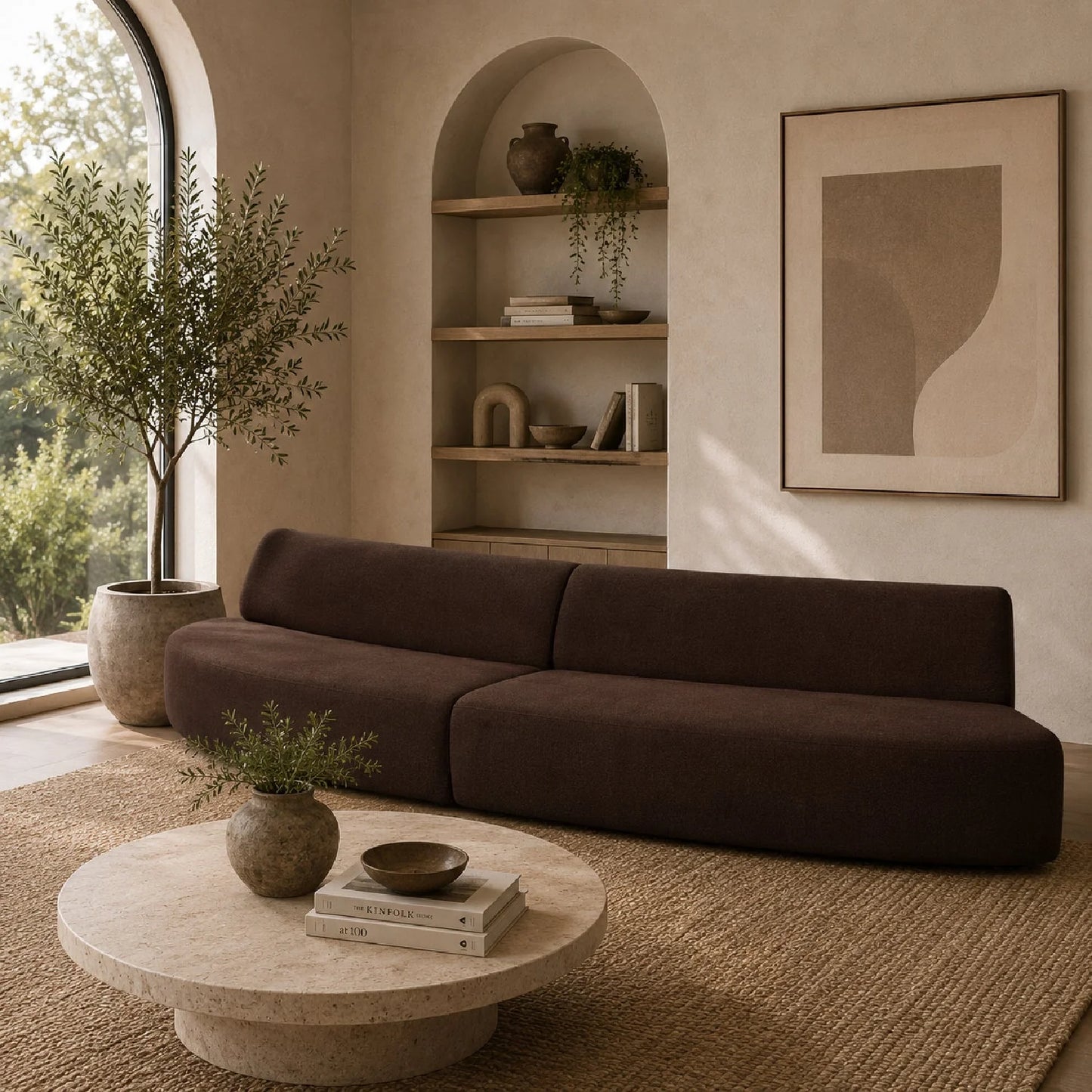 Luxury Convex 2-Piece Modular Sofa Modern Italian Style for Villa