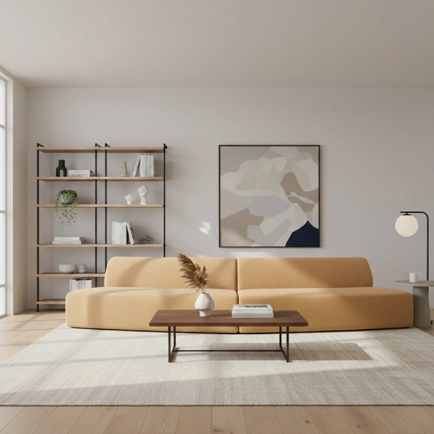 Luxury Convex 2-Piece Modular Sofa Modern Italian Style for Villa