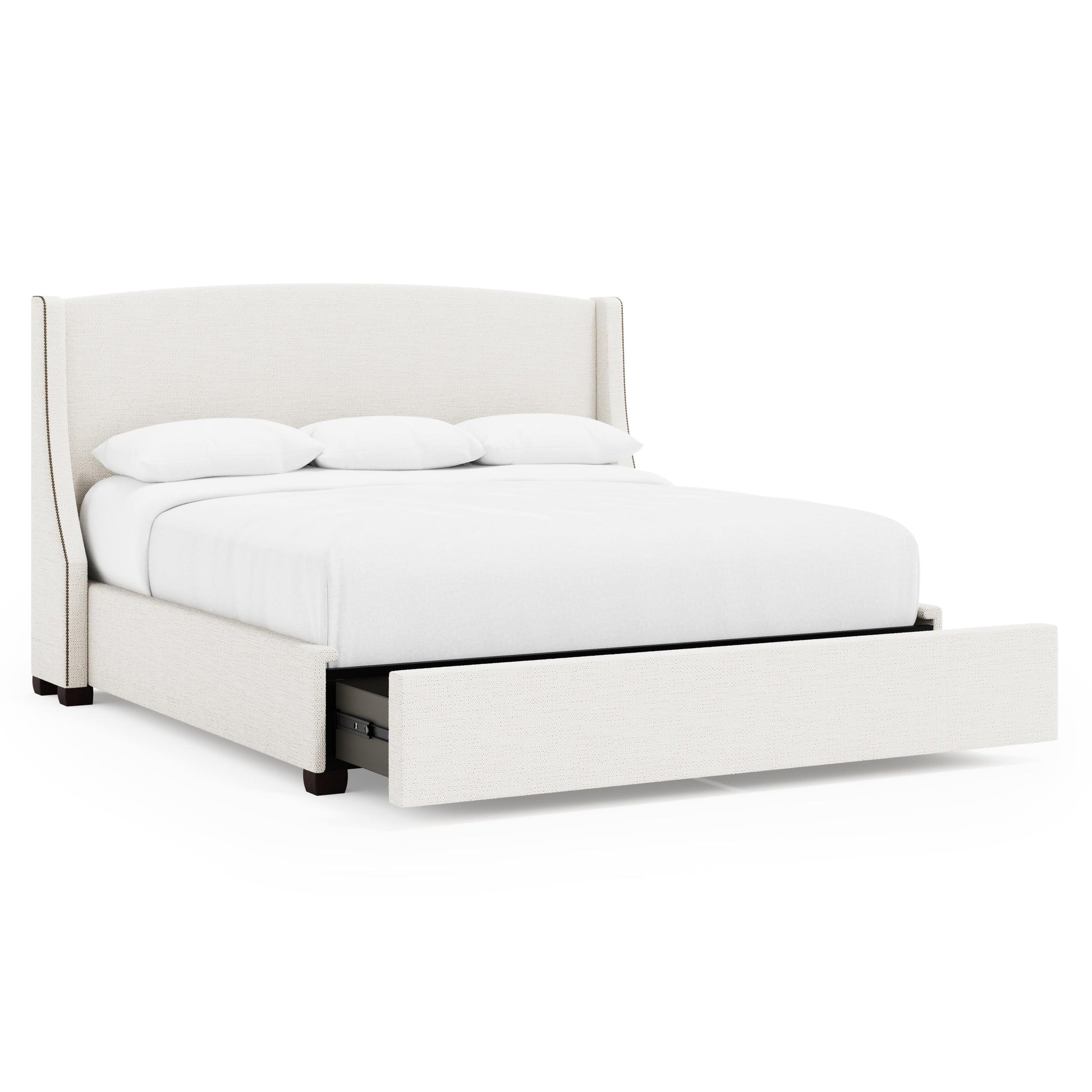 Luxury Cooper Fabric Storage Shelter Bed Modern Italian Style for Villa