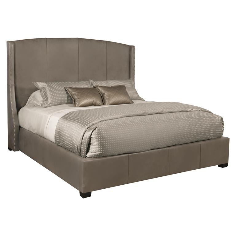 Luxury Cooper Leather Panel Bed Modern Italian Style for Villa