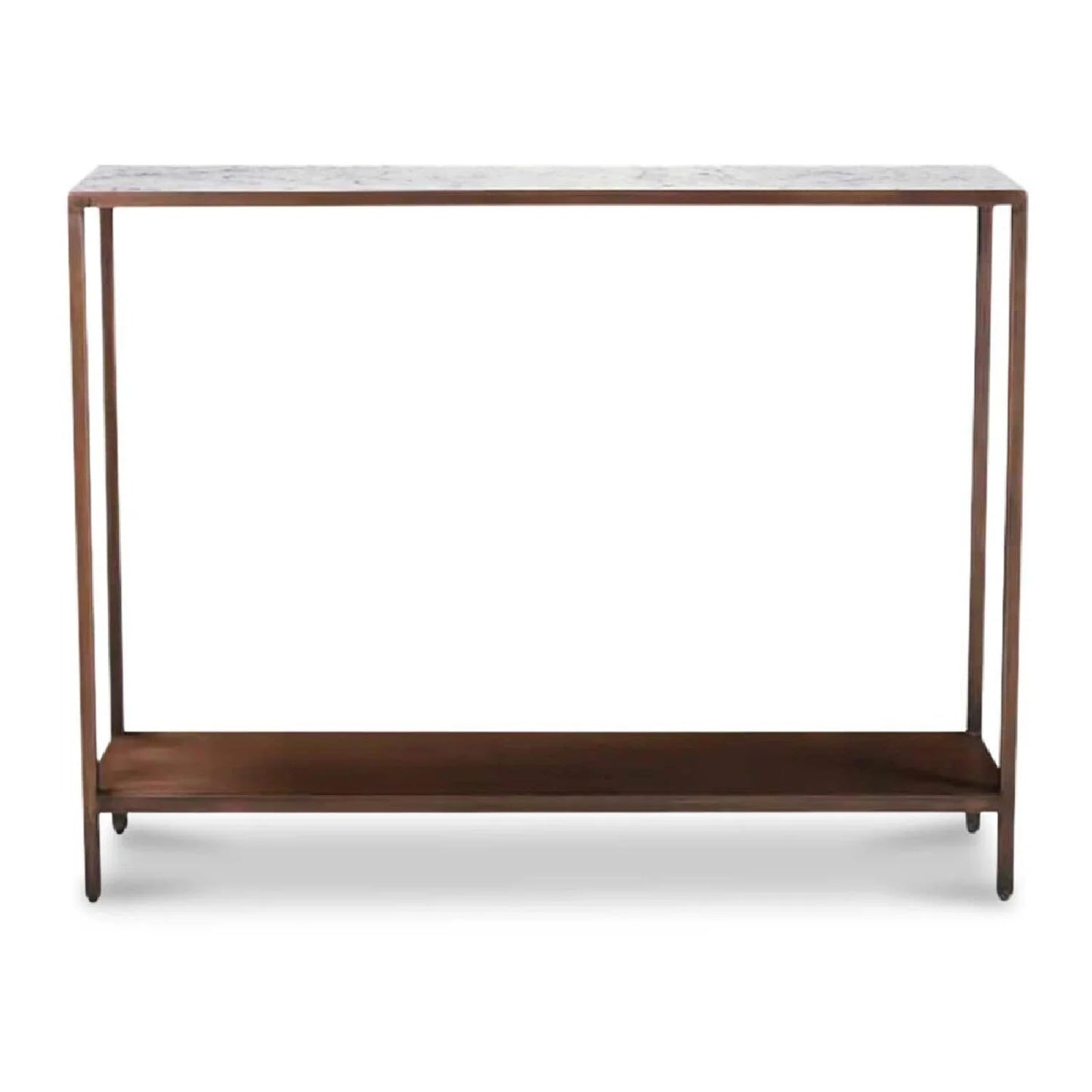 Luxury Copper Framed Marble Console Table Modern Italian Style for Villa