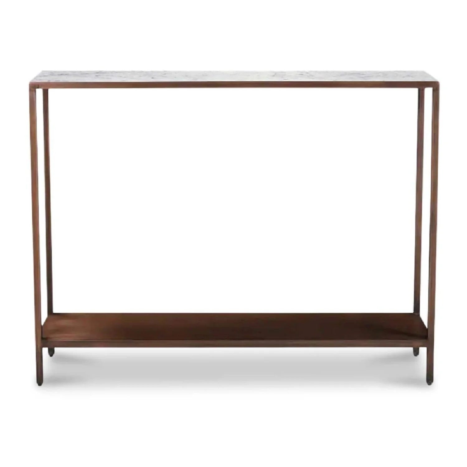 Luxury Copper Framed Marble Console Table Modern Italian Style for Villa