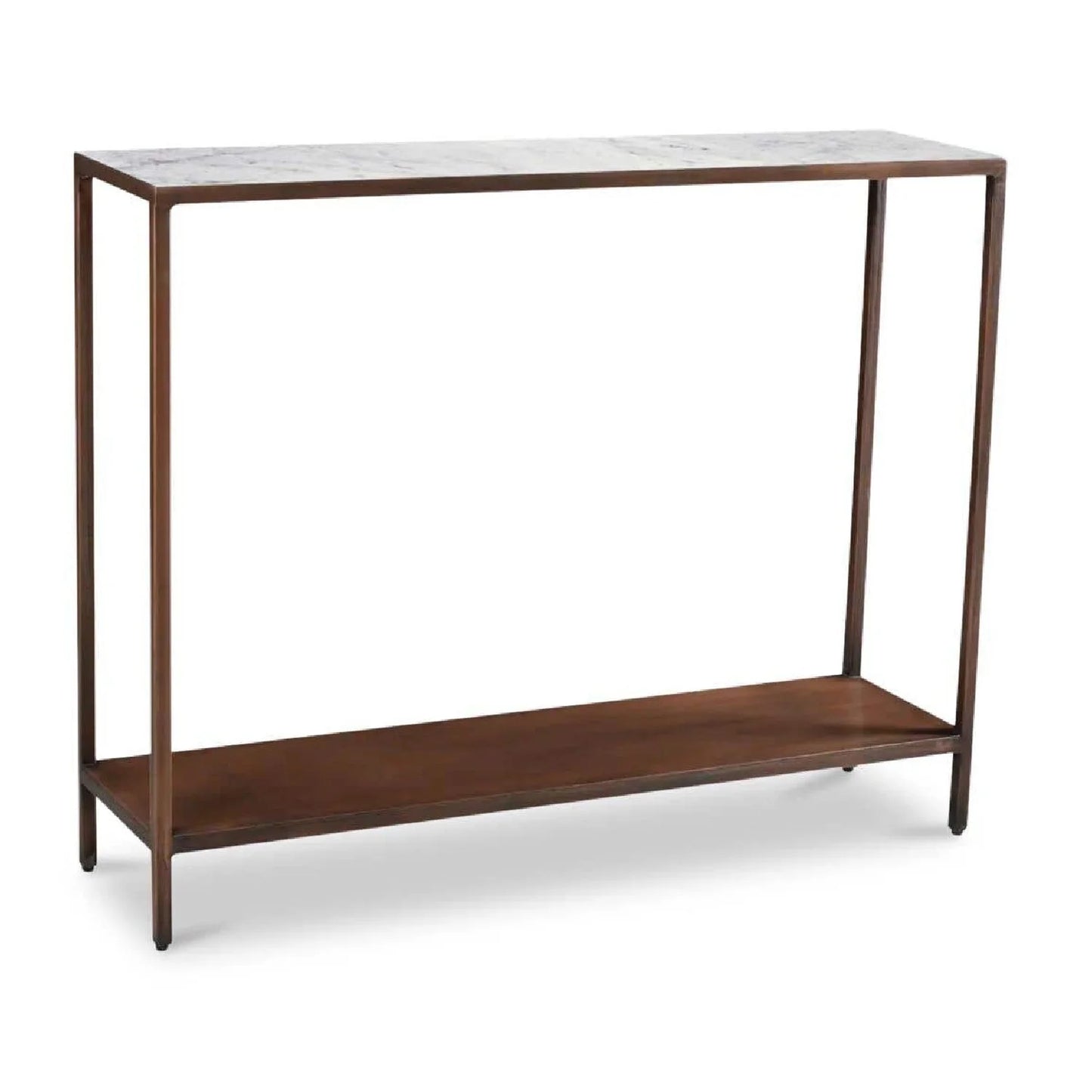 Luxury Copper Framed Marble Console Table Modern Italian Style for Villa