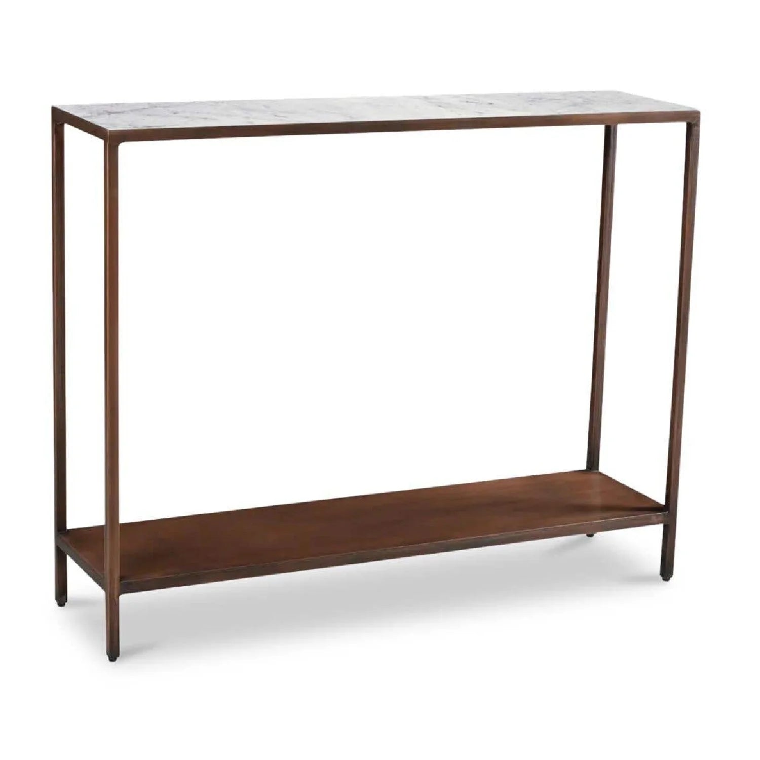 Luxury Copper Framed Marble Console Table Modern Italian Style for Villa