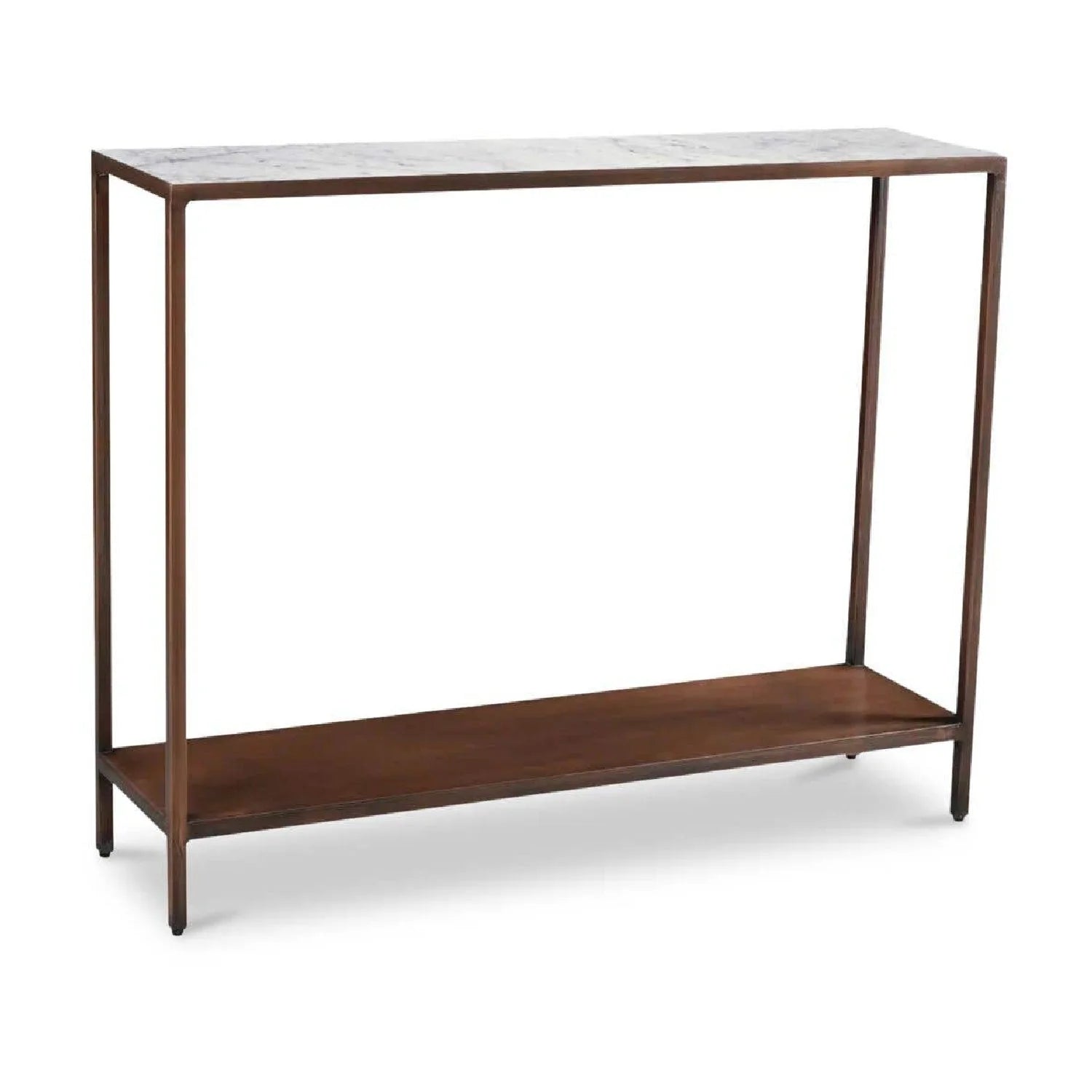 Luxury Copper Framed Marble Console Table Modern Italian Style for Villa
