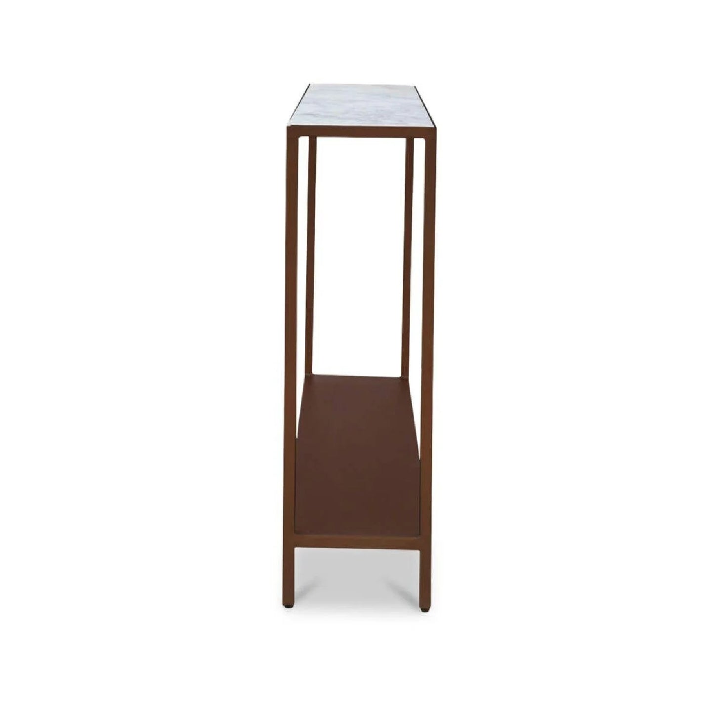 Luxury Copper Framed Marble Console Table Modern Italian Style for Villa