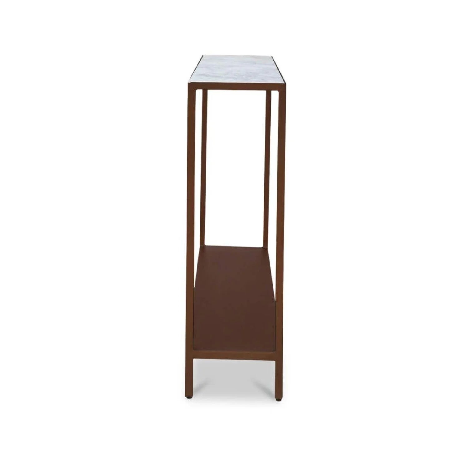 Luxury Copper Framed Marble Console Table Modern Italian Style for Villa