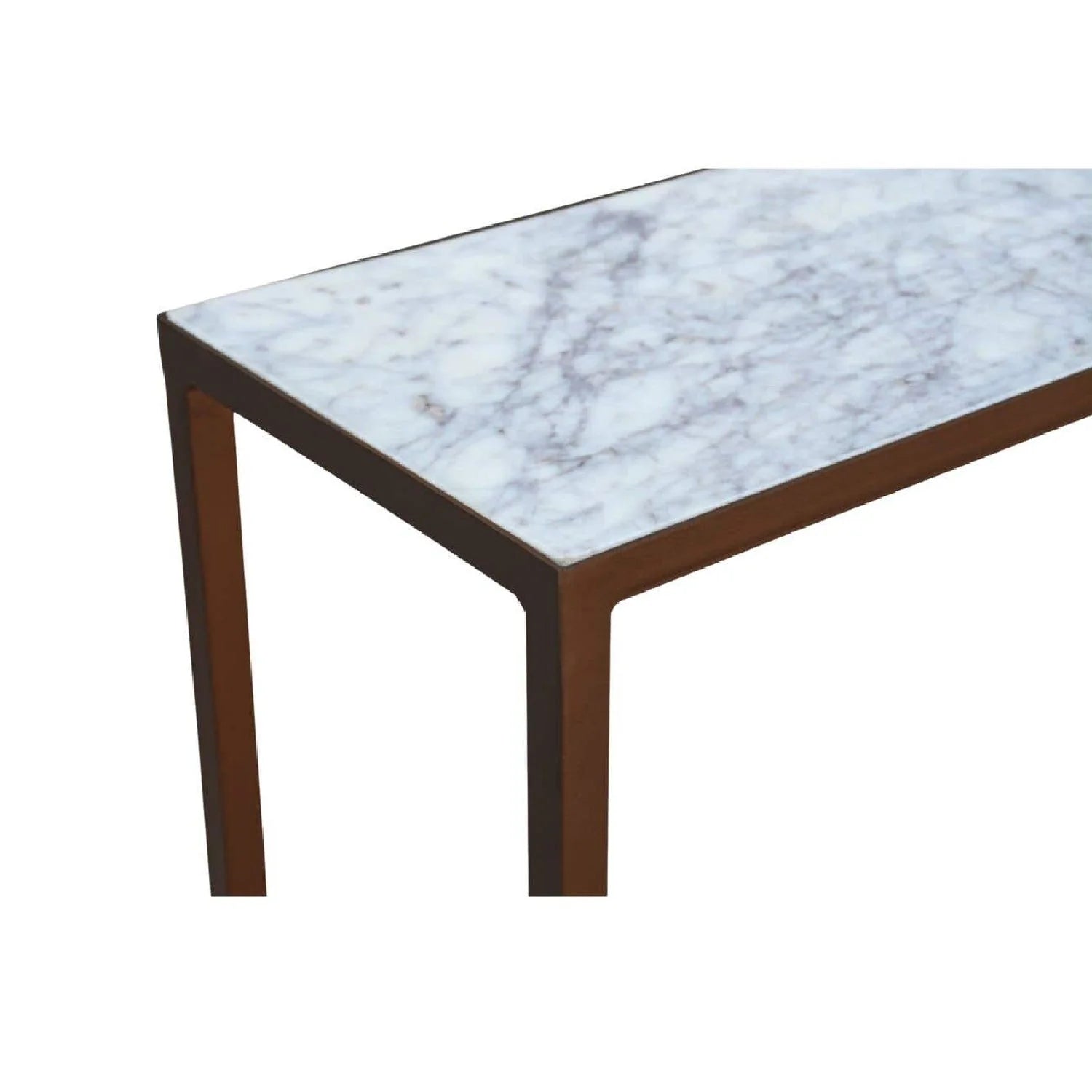 Luxury Copper Framed Marble Console Table Modern Italian Style for Villa