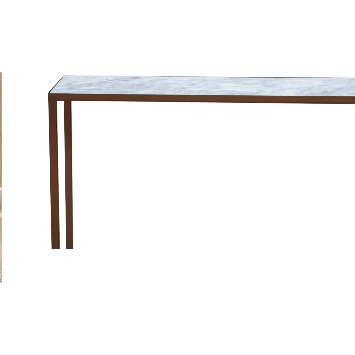 Luxury Copper Framed Marble Console Table Modern Italian Style for Villa