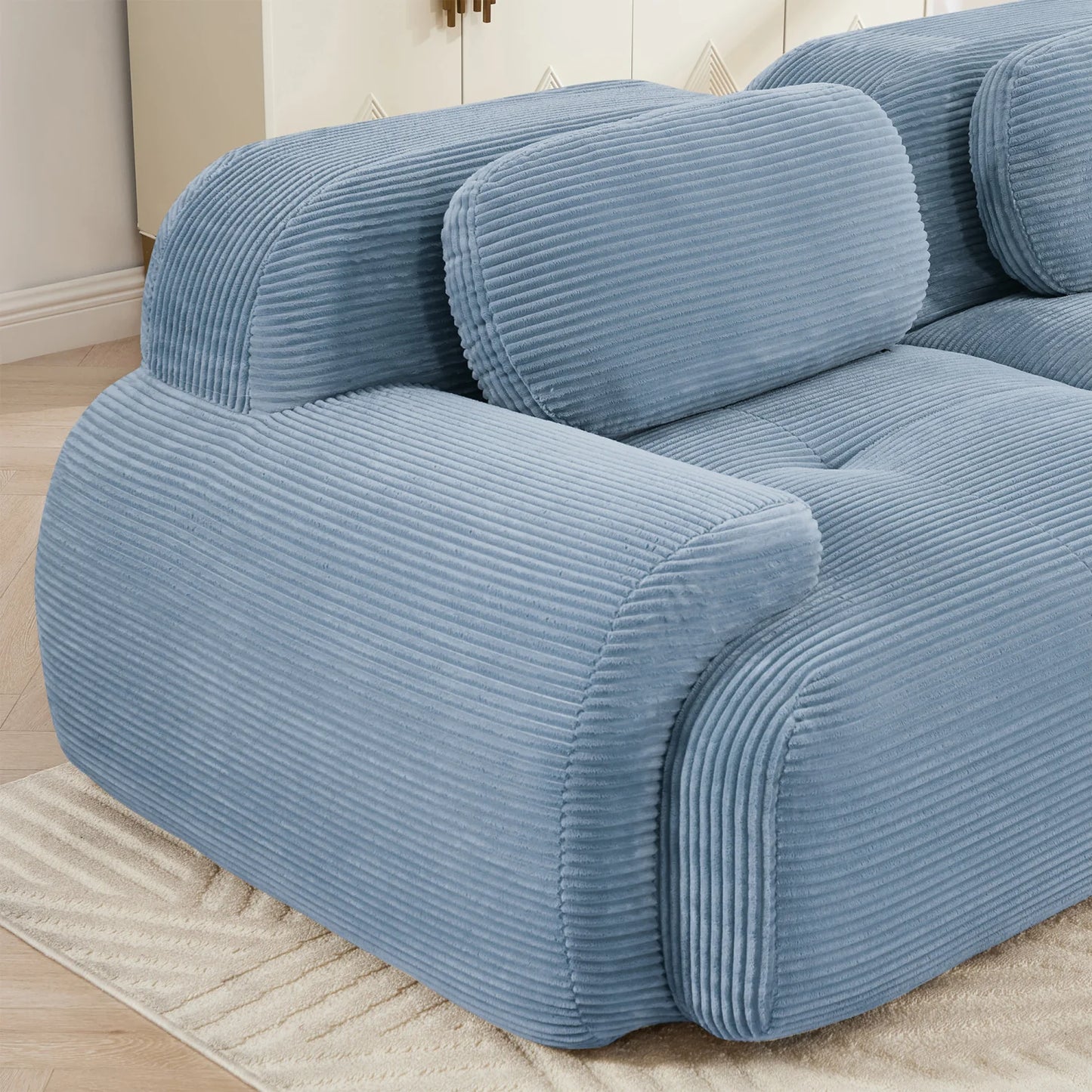 Luxury Corduroy Modular Sofa Modern Italian Style for Villa