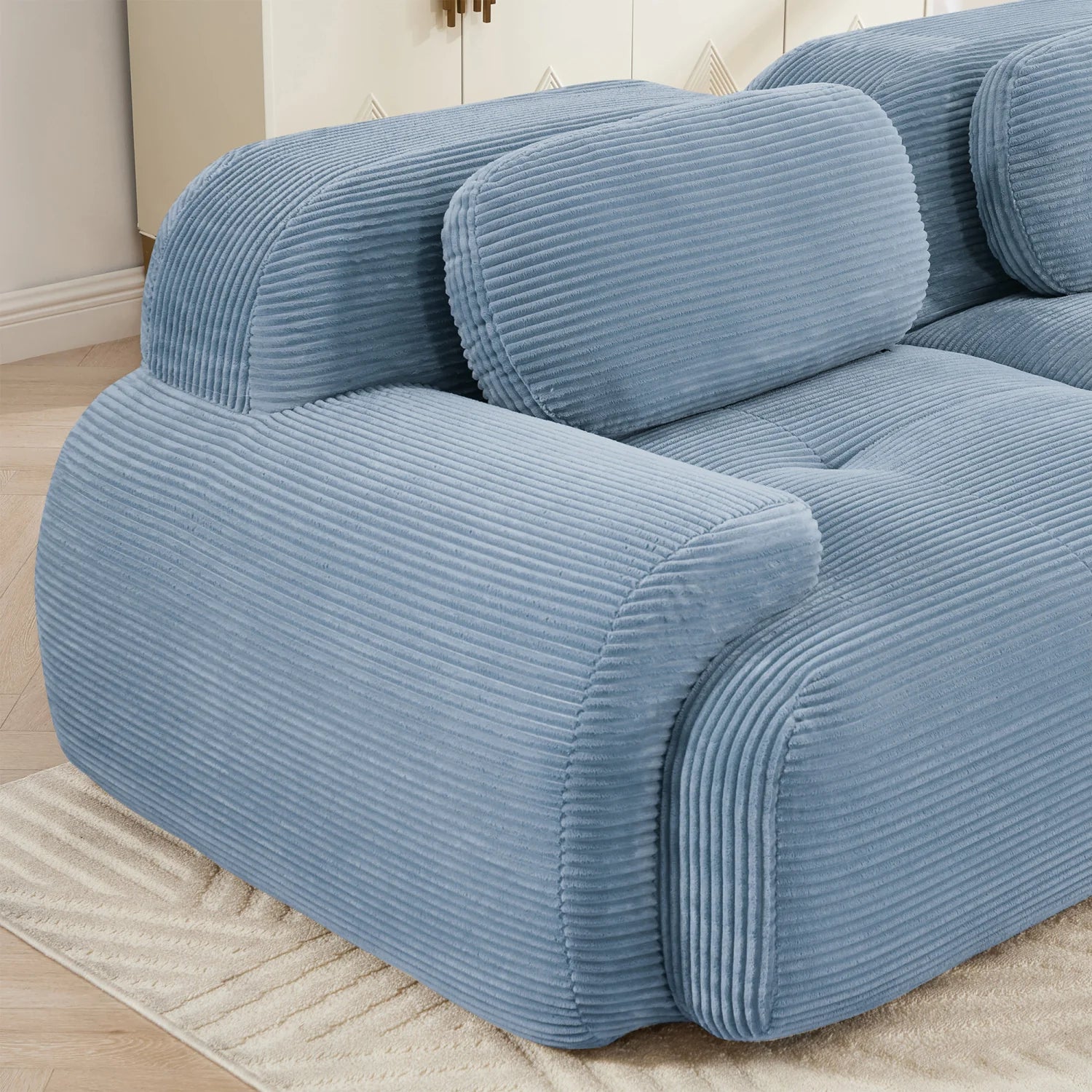 Luxury Corduroy Modular Sofa Modern Italian Style for Villa
