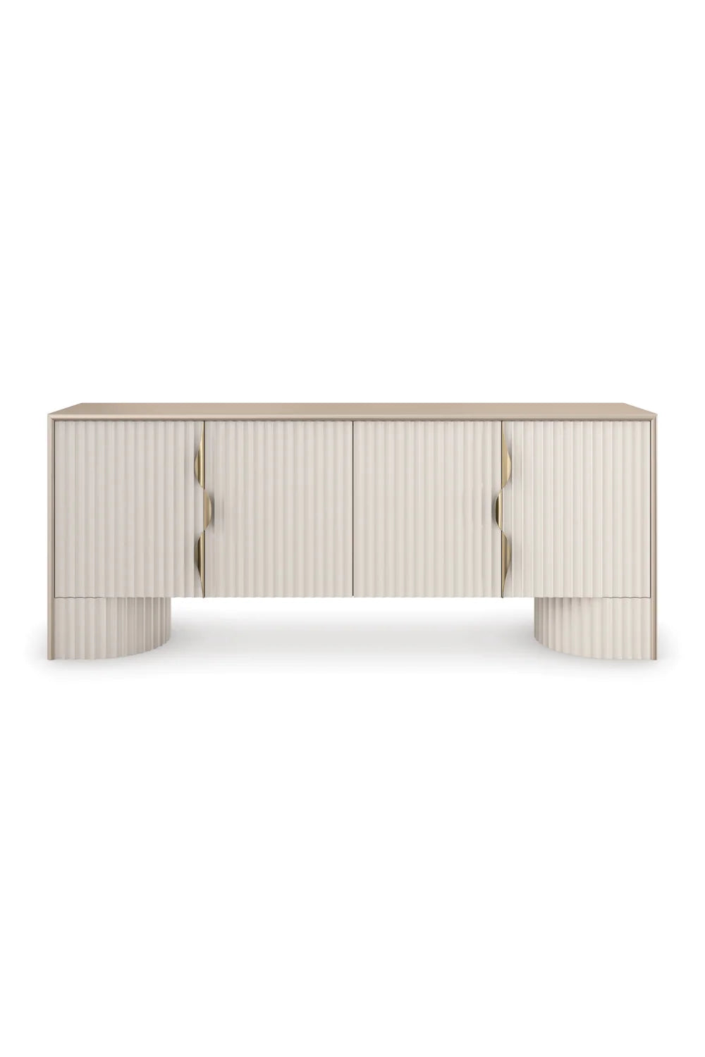Luxury Corinthian Fluted 4-Door Sideboard European Style for Villa