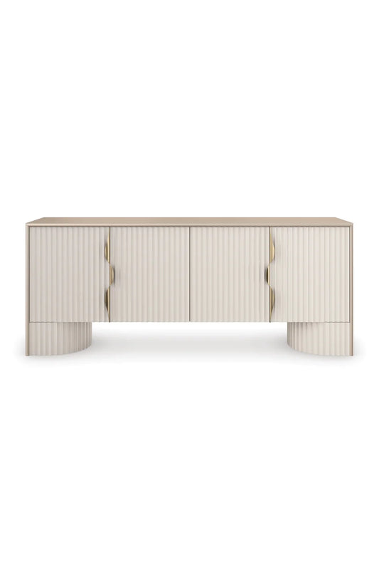 Luxury Corinthian Fluted 4-Door Sideboard European Style for Villa