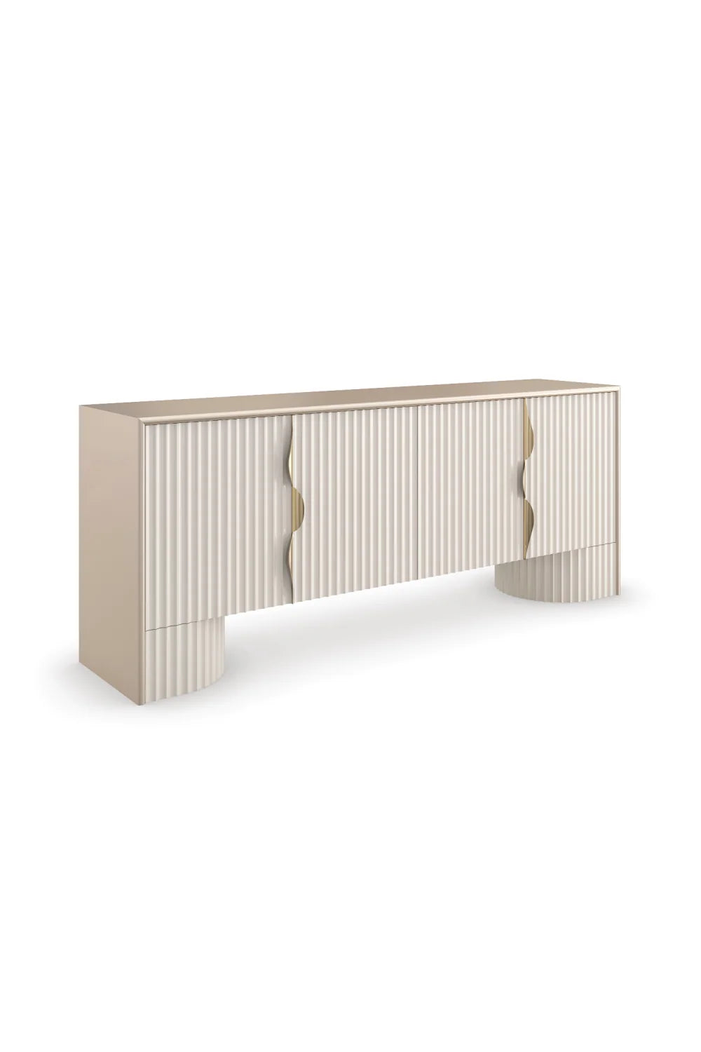 Luxury Corinthian Fluted 4-Door Sideboard European Style for Villa