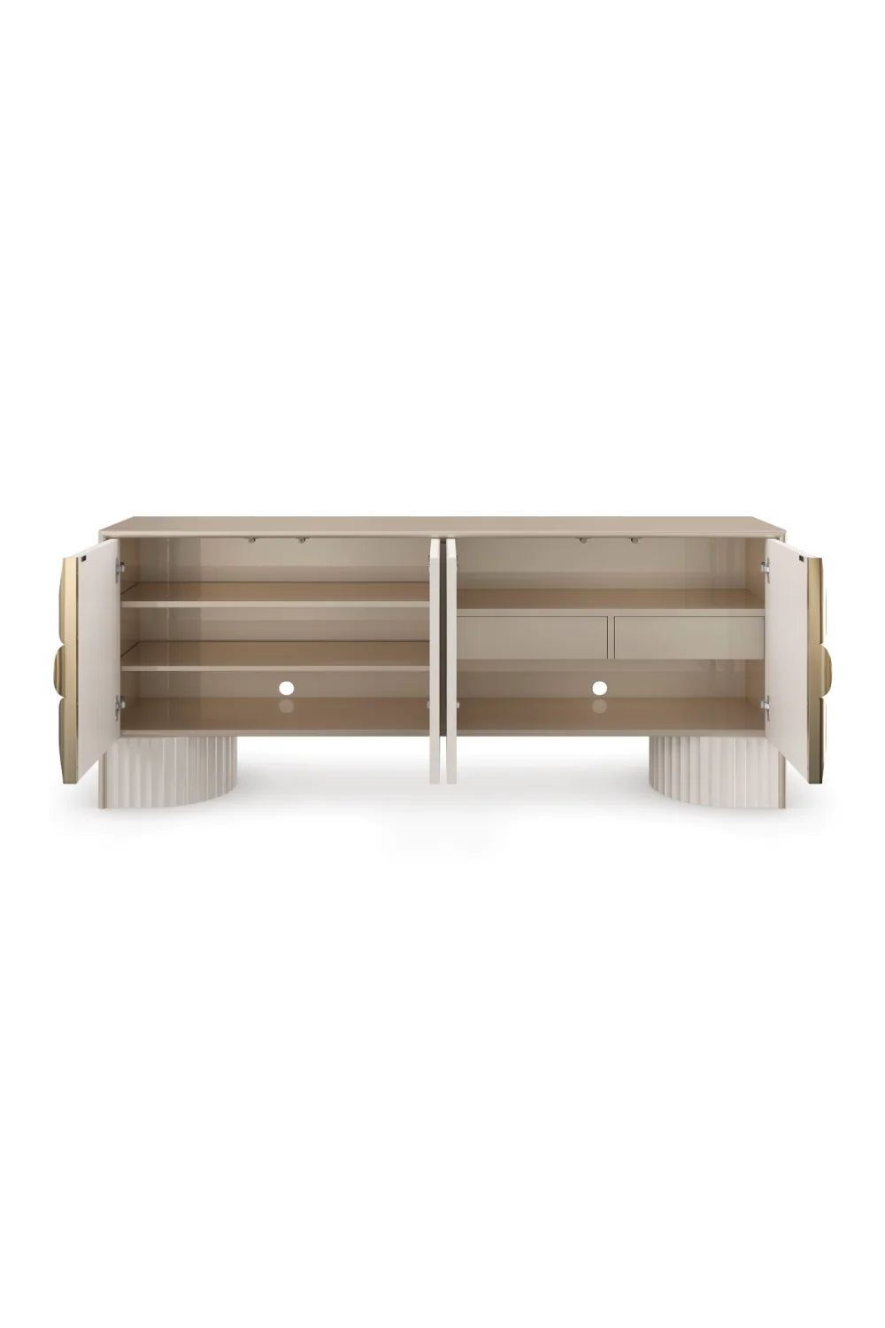 Luxury Corinthian Fluted 4-Door Sideboard European Style for Villa