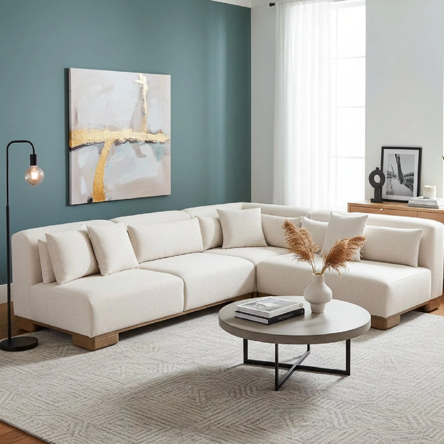 Luxury Corner Modular Fabric Sofa Modern Italian Style for Villa