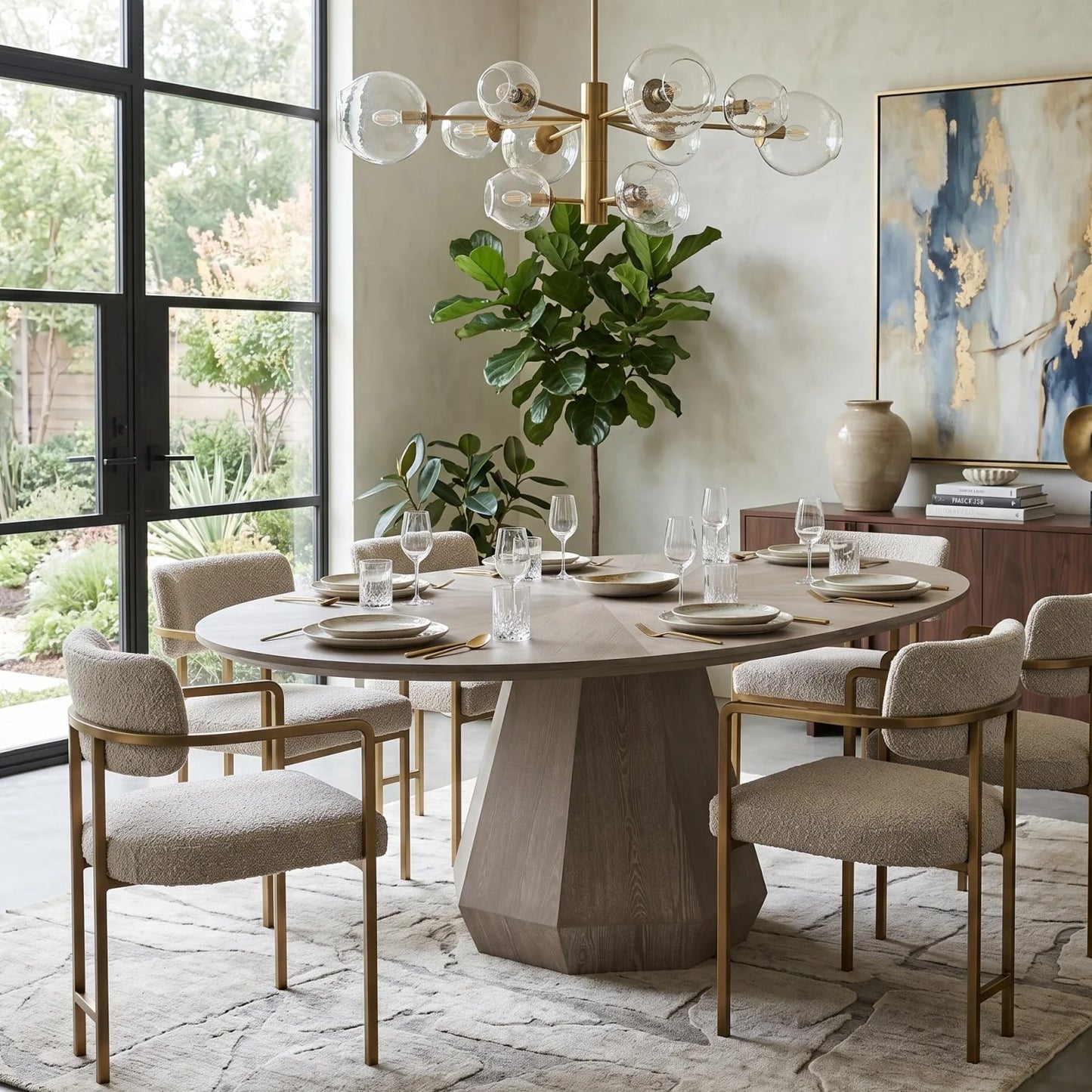 Luxury Coulter Ash Dining Table Modern Italian Style for Villa