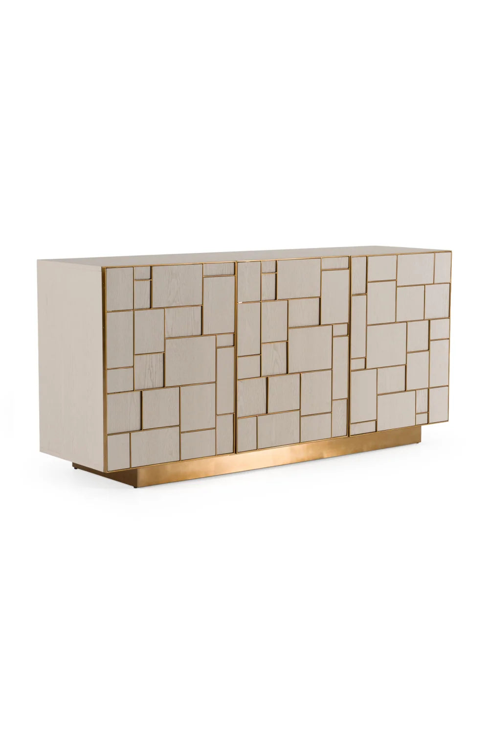 Luxury Cream Ash Wood Sideboard European Style for Villa