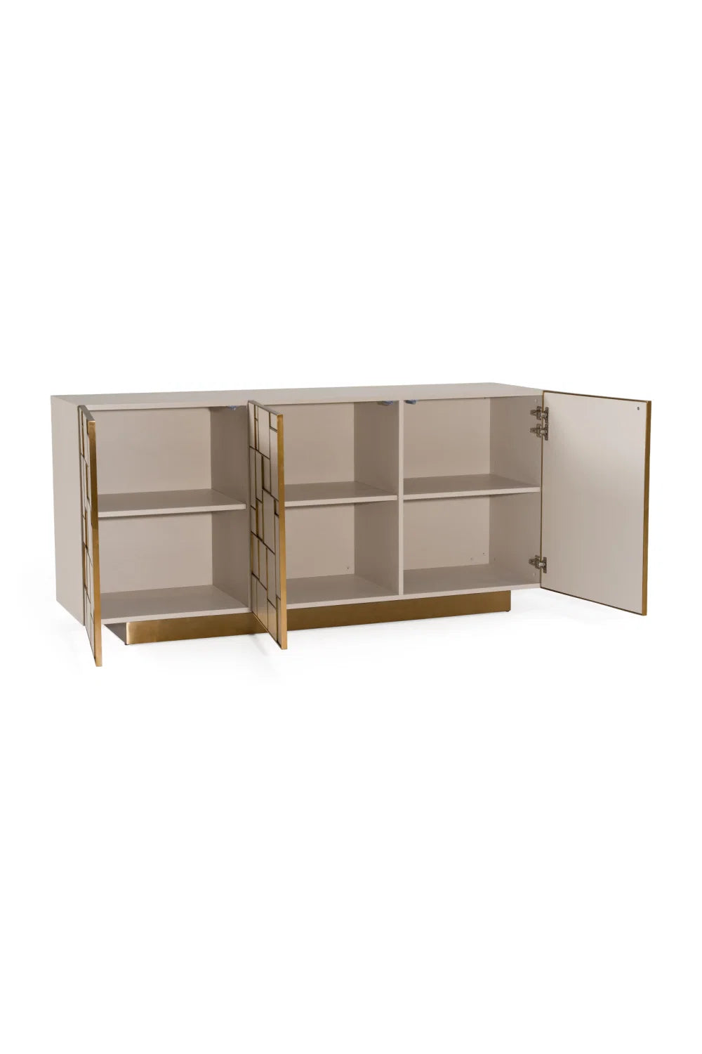 Luxury Cream Ash Wood Sideboard European Style for Villa