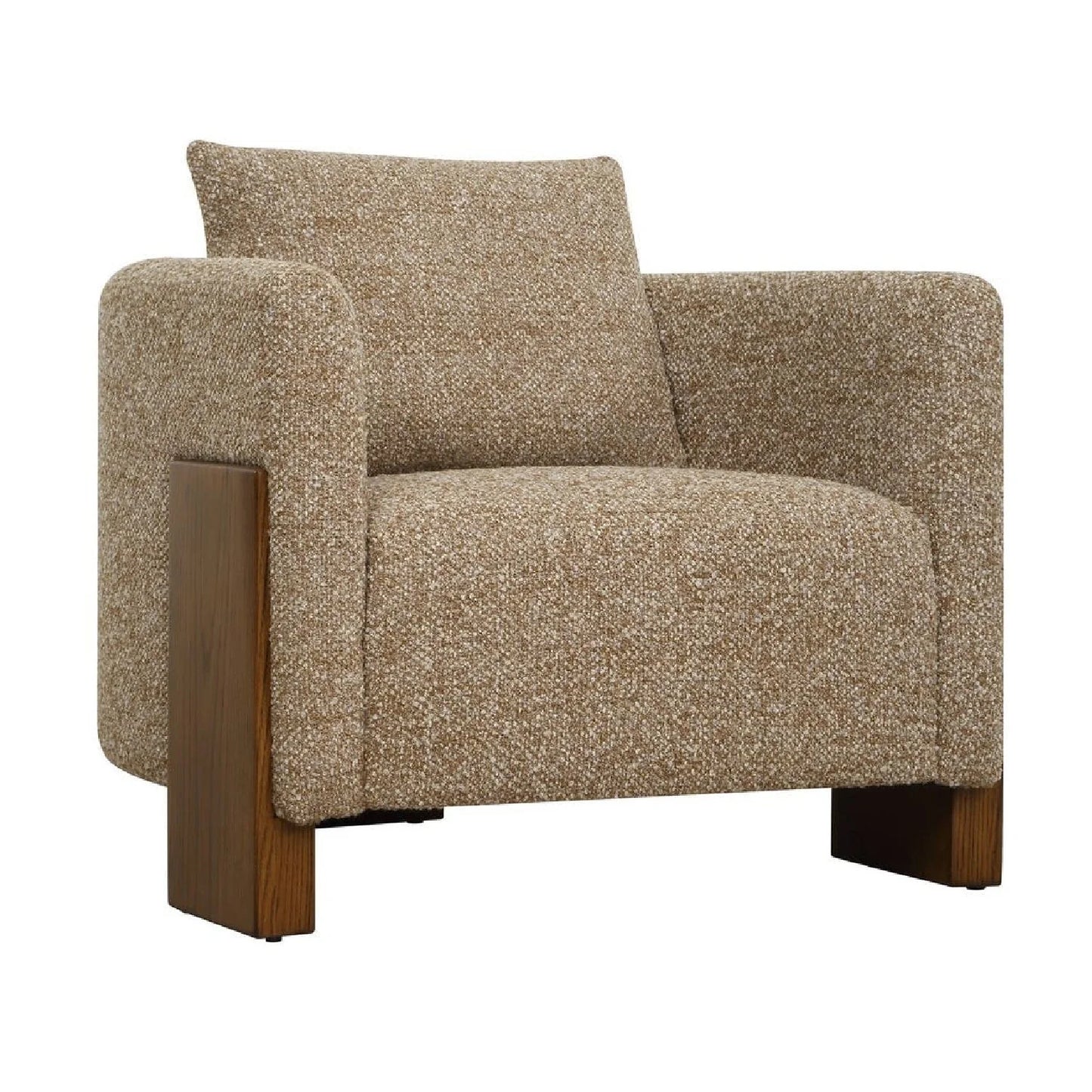 Luxury Cream Boucle Accent Chair Modern Italian Style for Villa