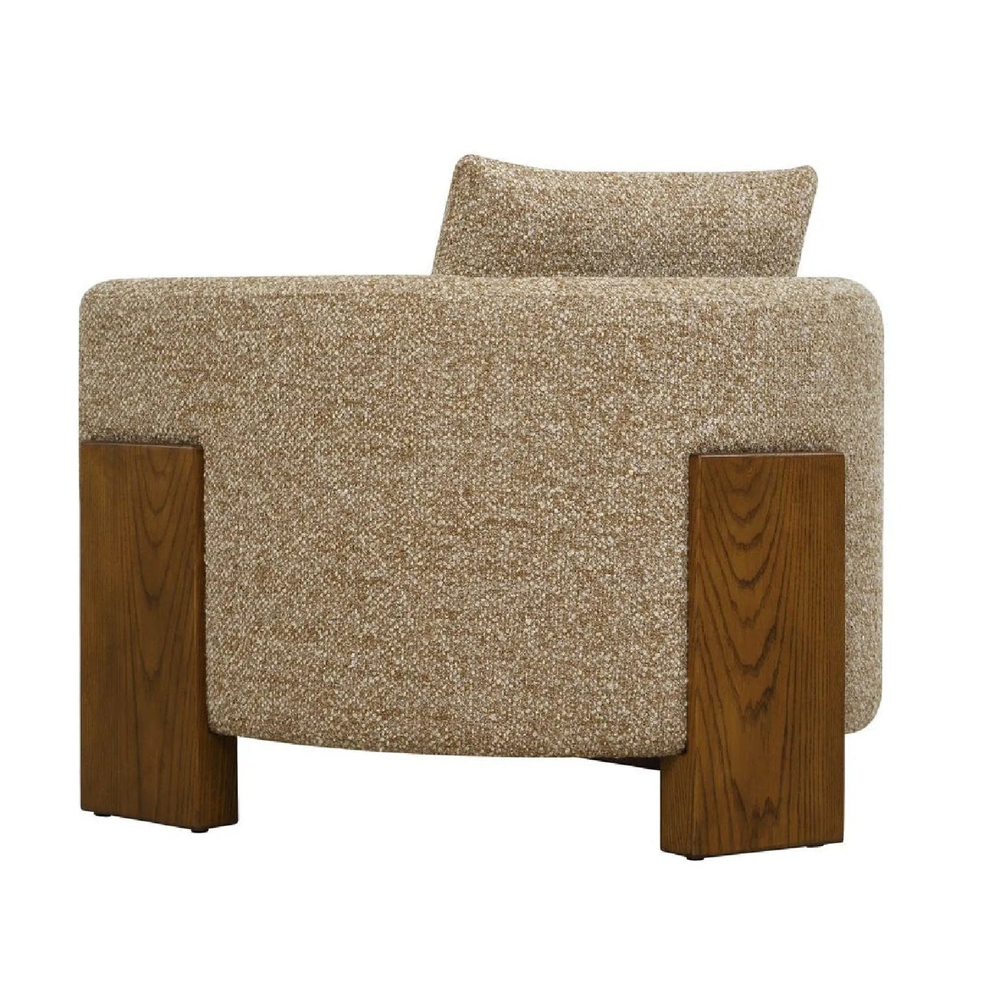 Luxury Cream Boucle Accent Chair Modern Italian Style for Villa