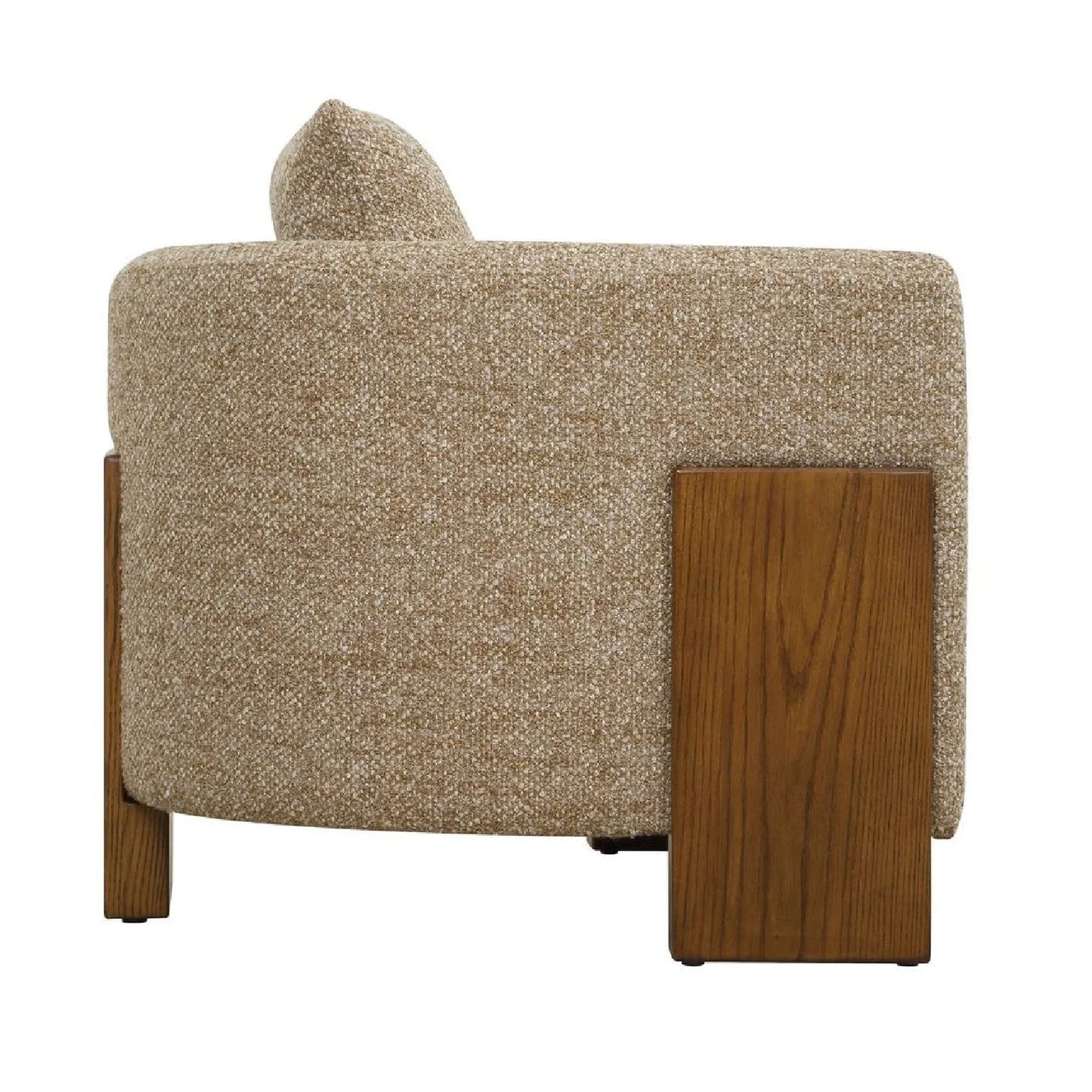 Luxury Cream Boucle Accent Chair Modern Italian Style for Villa
