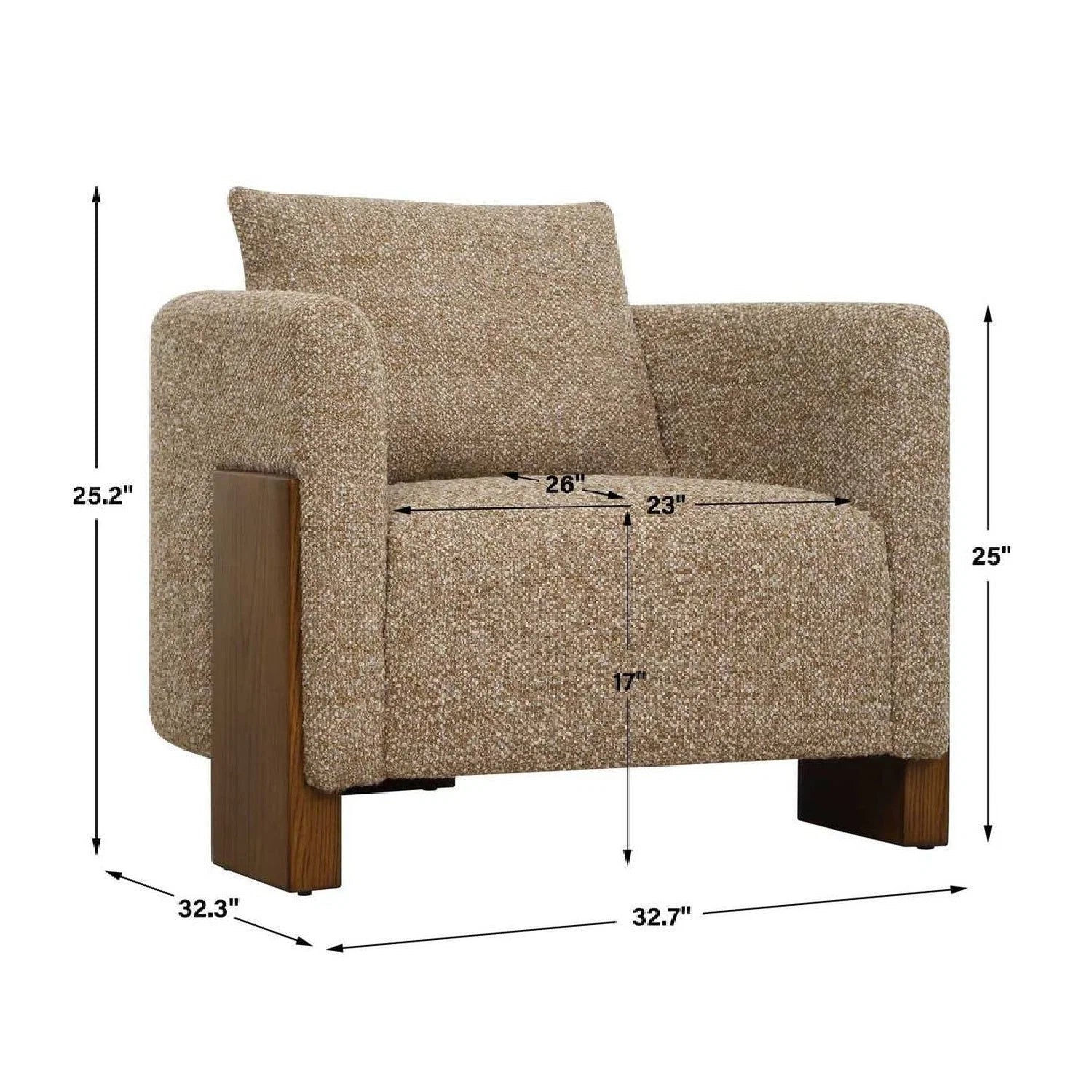 Luxury Cream Boucle Accent Chair Modern Italian Style for Villa