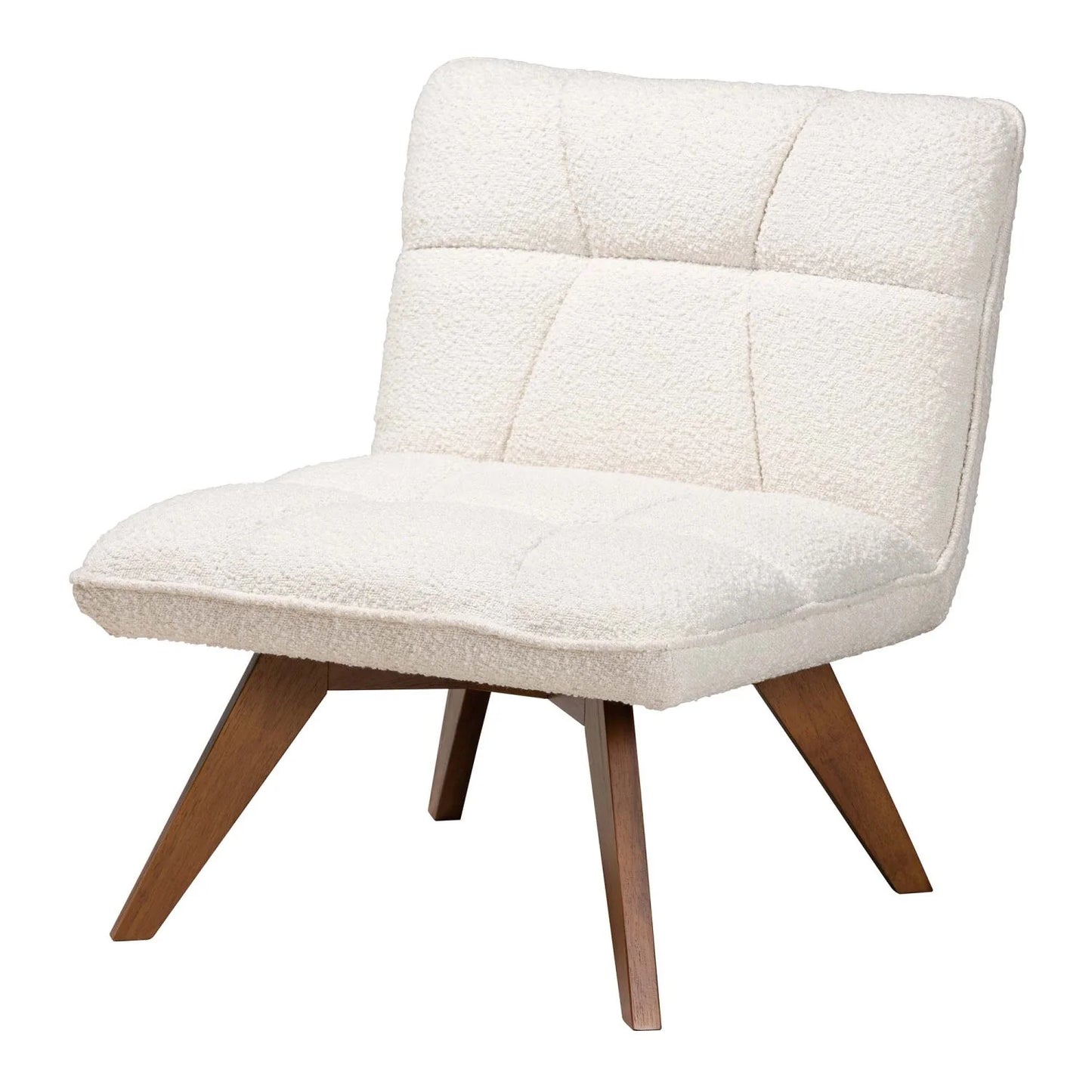Luxury Cream Boucle Accent Lounge Chair Modern Italian Style for Villa