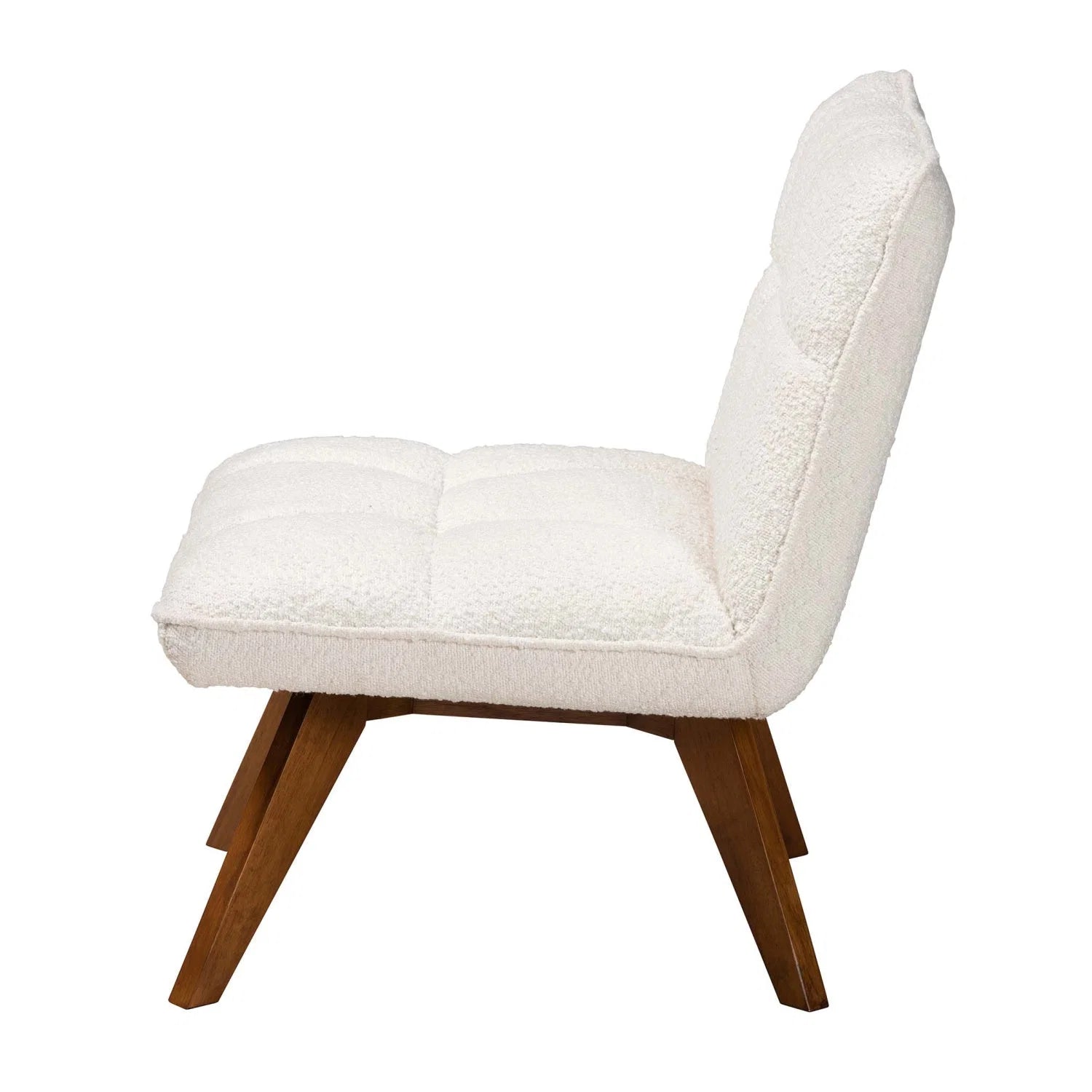 Luxury Cream Boucle Accent Lounge Chair Modern Italian Style for Villa