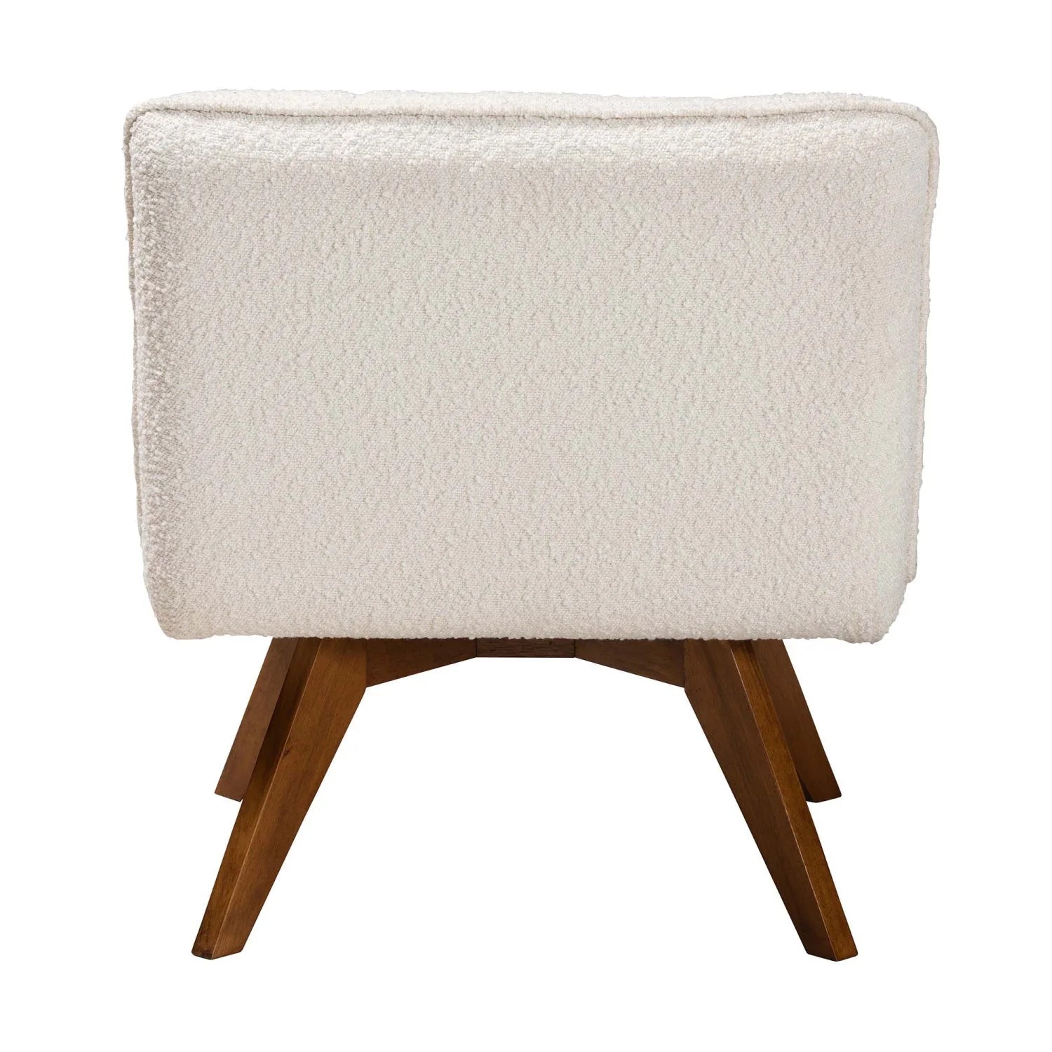 Luxury Cream Boucle Accent Lounge Chair Modern Italian Style for Villa