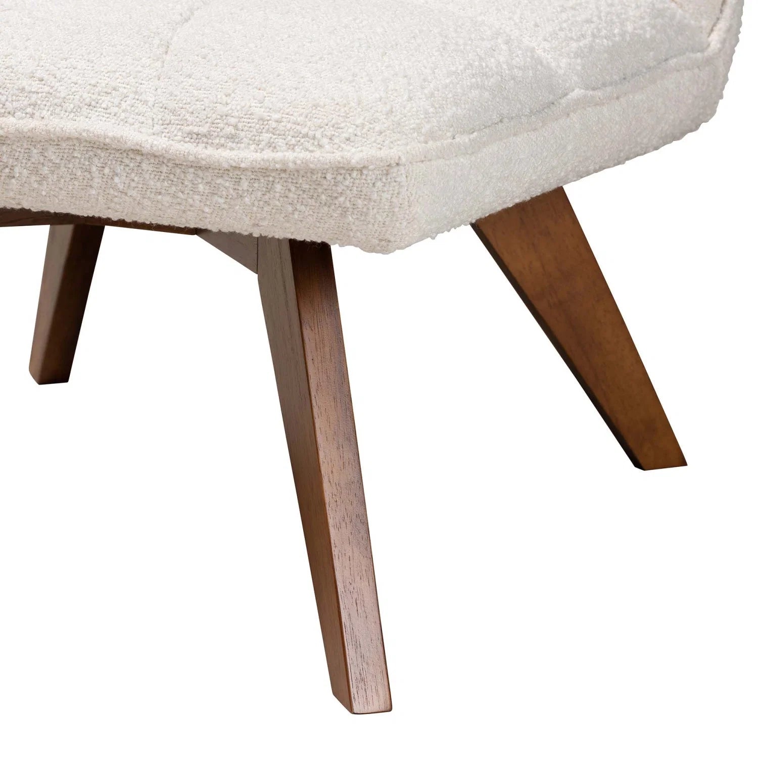 Luxury Cream Boucle Accent Lounge Chair Modern Italian Style for Villa