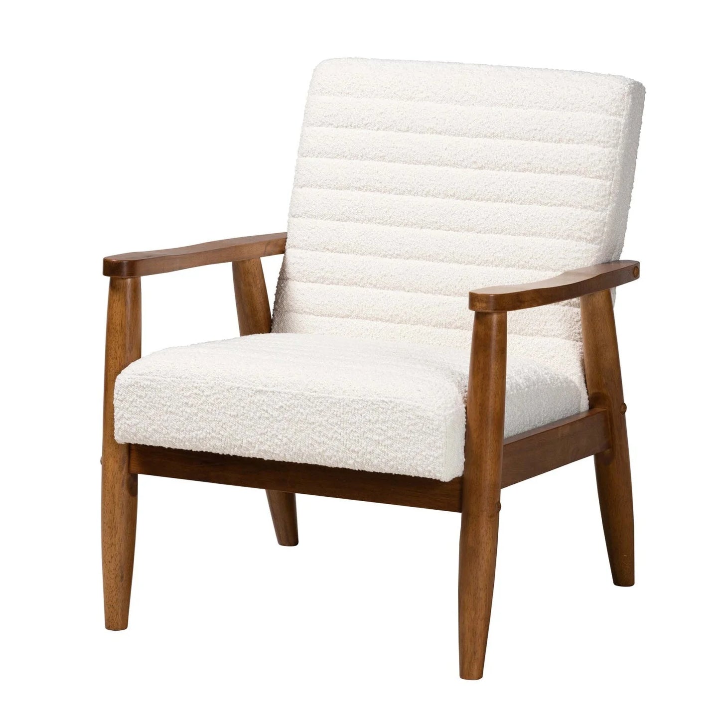 Luxury Cream Boucle Lounge Chair Modern Italian Style for Villa