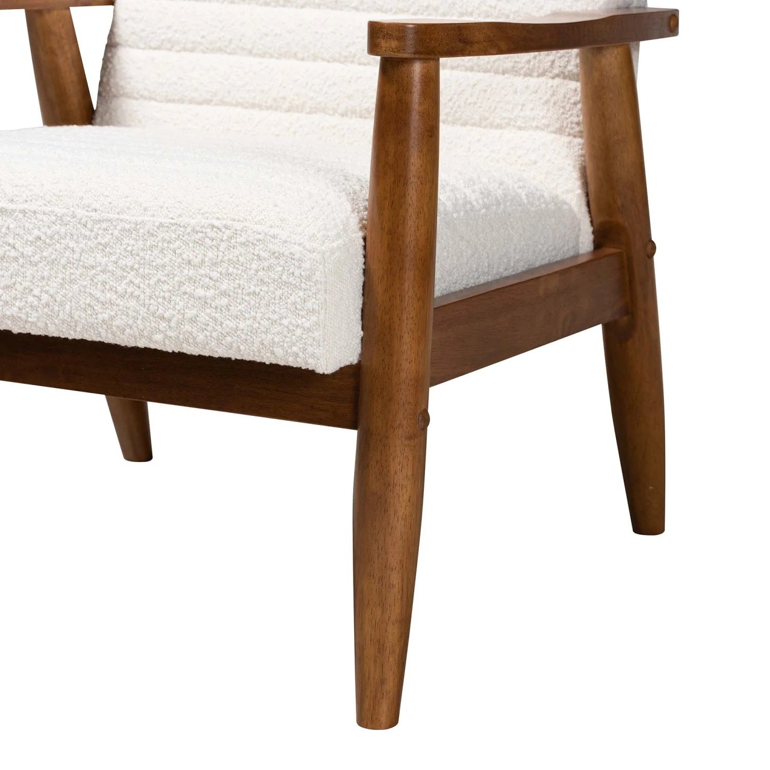 Luxury Cream Boucle Lounge Chair Modern Italian Style for Villa