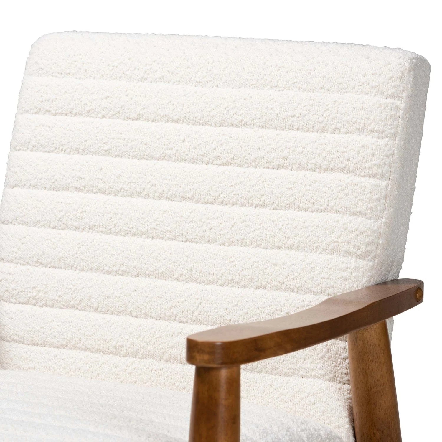 Luxury Cream Boucle Lounge Chair Modern Italian Style for Villa