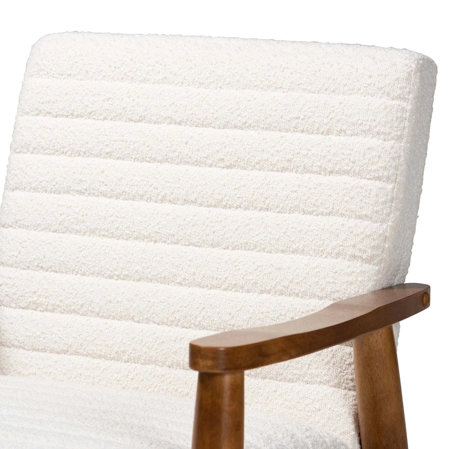 Luxury Cream Boucle Lounge Chair Modern Italian Style for Villa