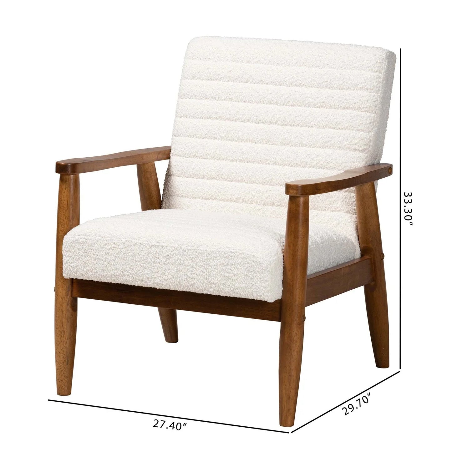 Luxury Cream Boucle Lounge Chair Modern Italian Style for Villa