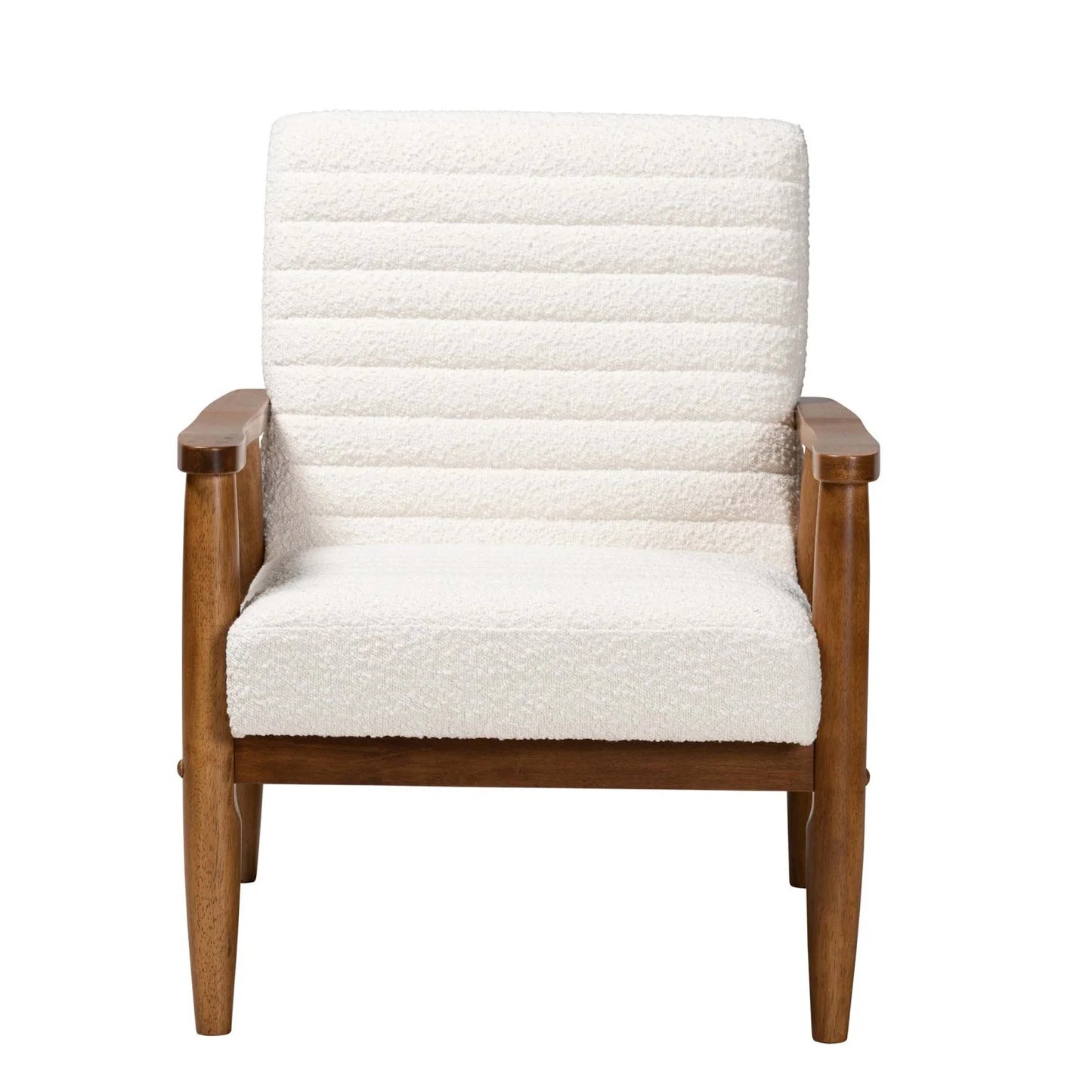 Luxury Cream Boucle Lounge Chair Modern Italian Style for Villa