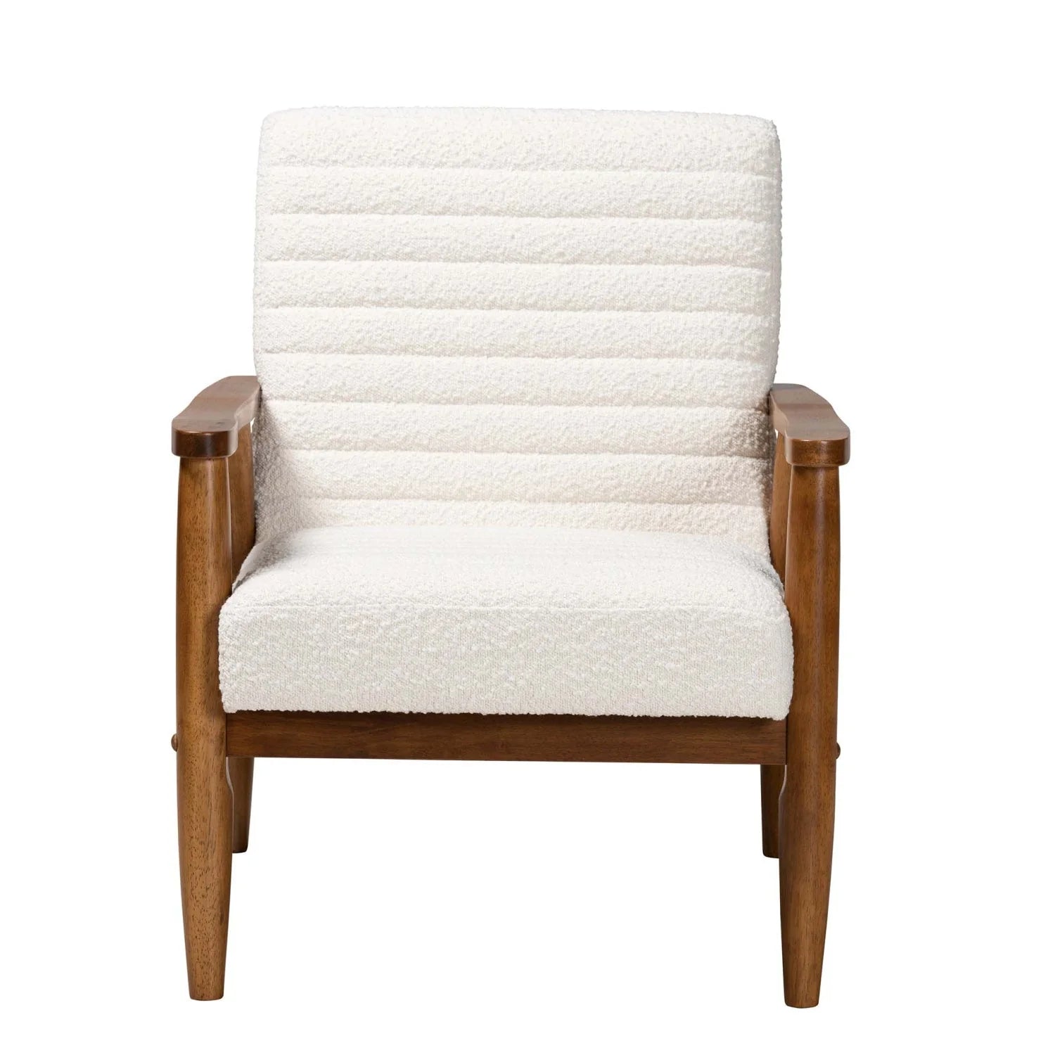 Luxury Cream Boucle Lounge Chair Modern Italian Style for Villa