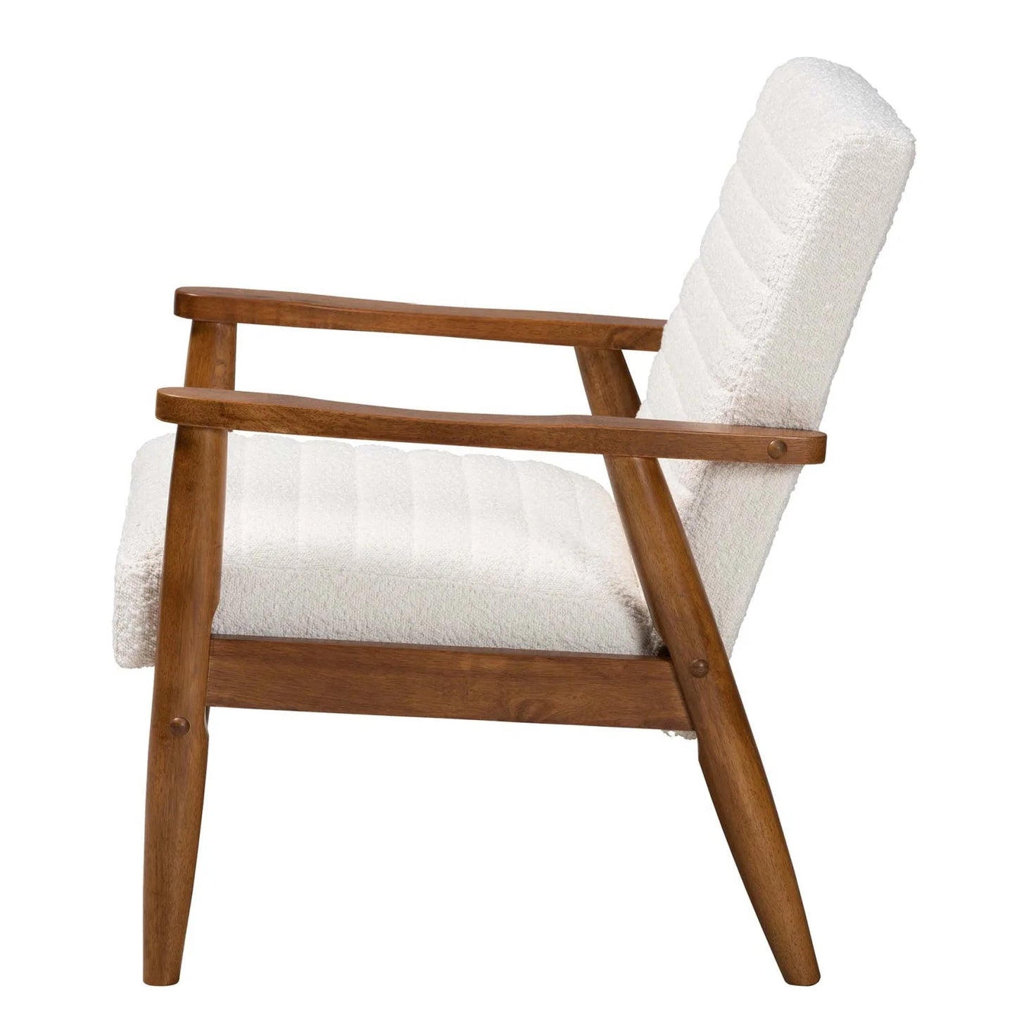 Luxury Cream Boucle Lounge Chair Modern Italian Style for Villa
