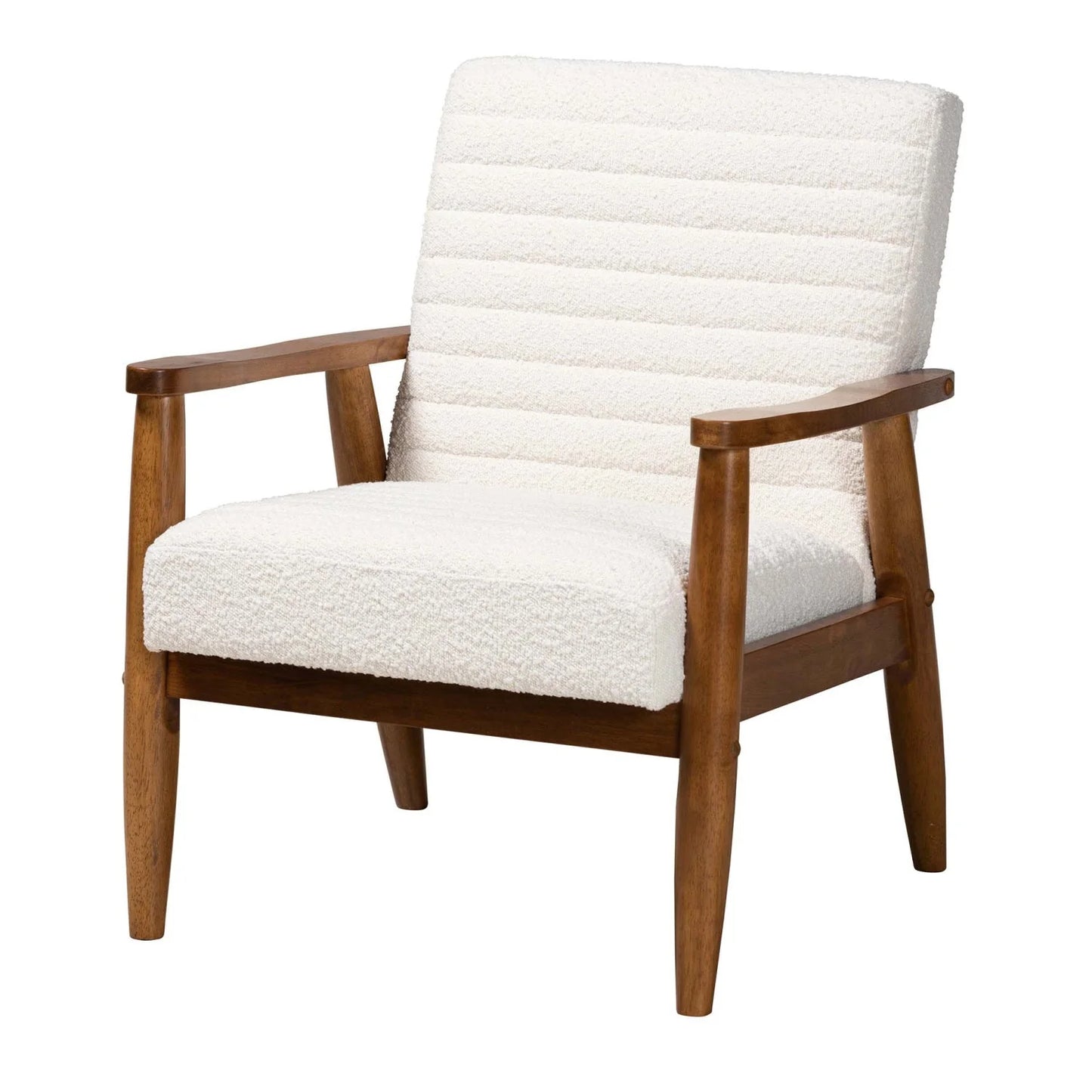 Luxury Cream Boucle Lounge Chair Modern Italian Style for Villa