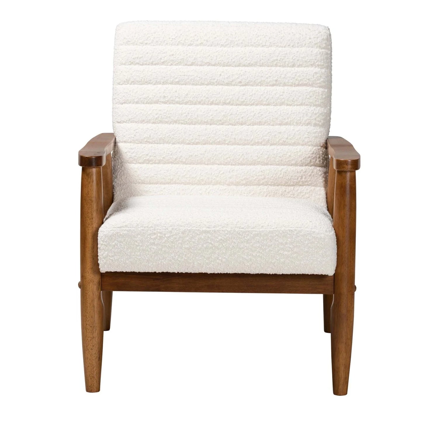 Luxury Cream Boucle Lounge Chair Modern Italian Style for Villa